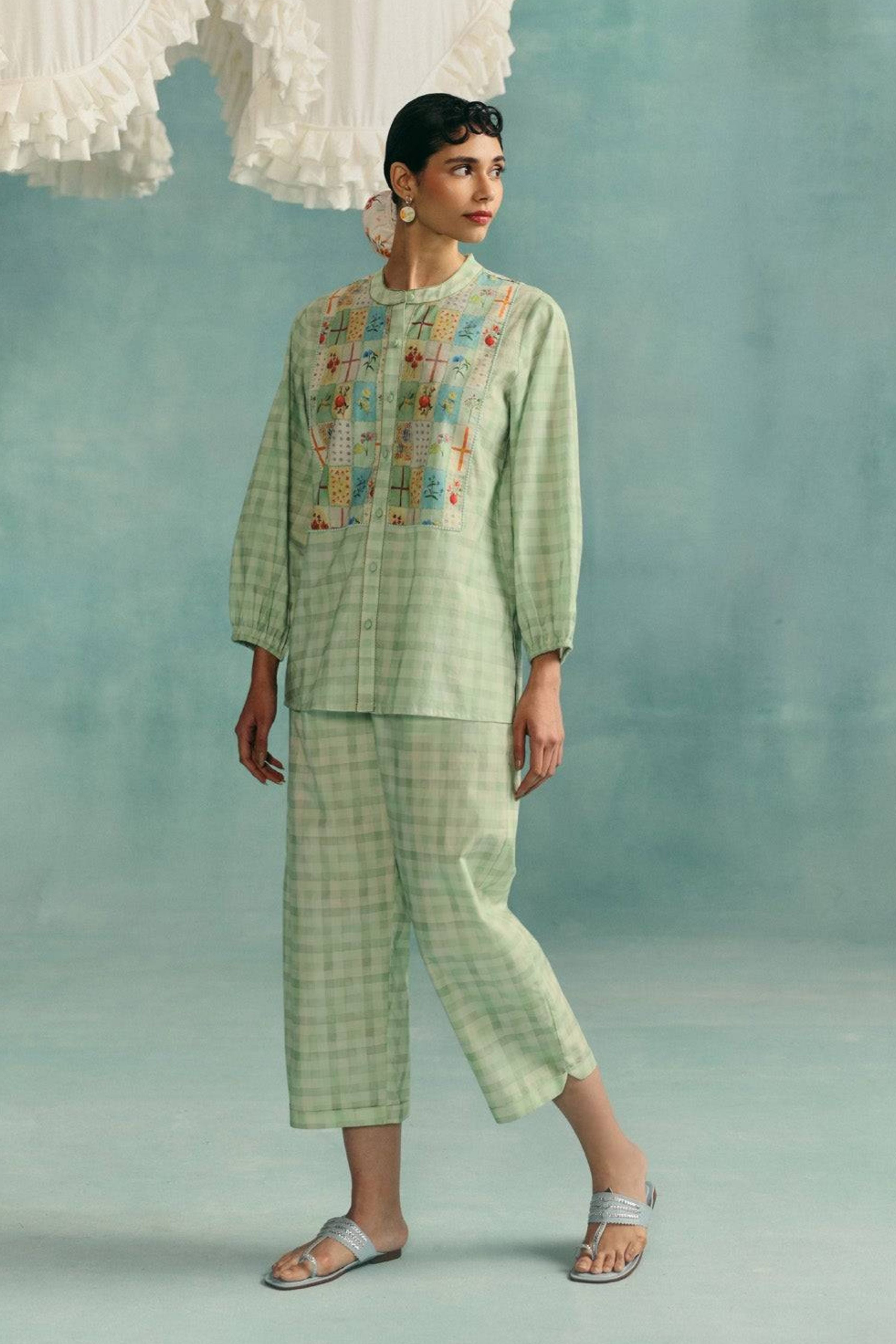 Flora Round Neck Co-Ord Set  Mint