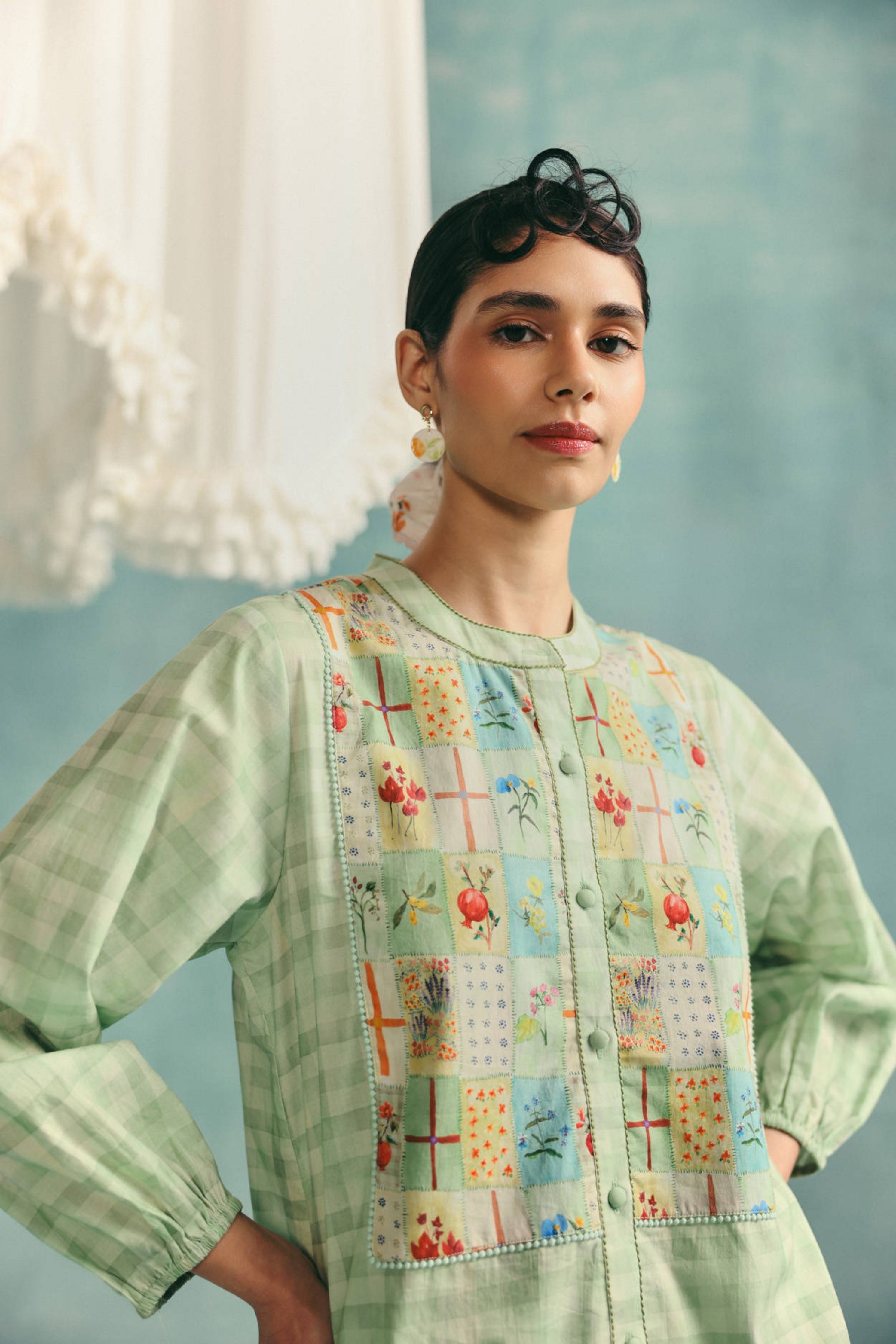Flora Round Neck Co-Ord Set  Mint