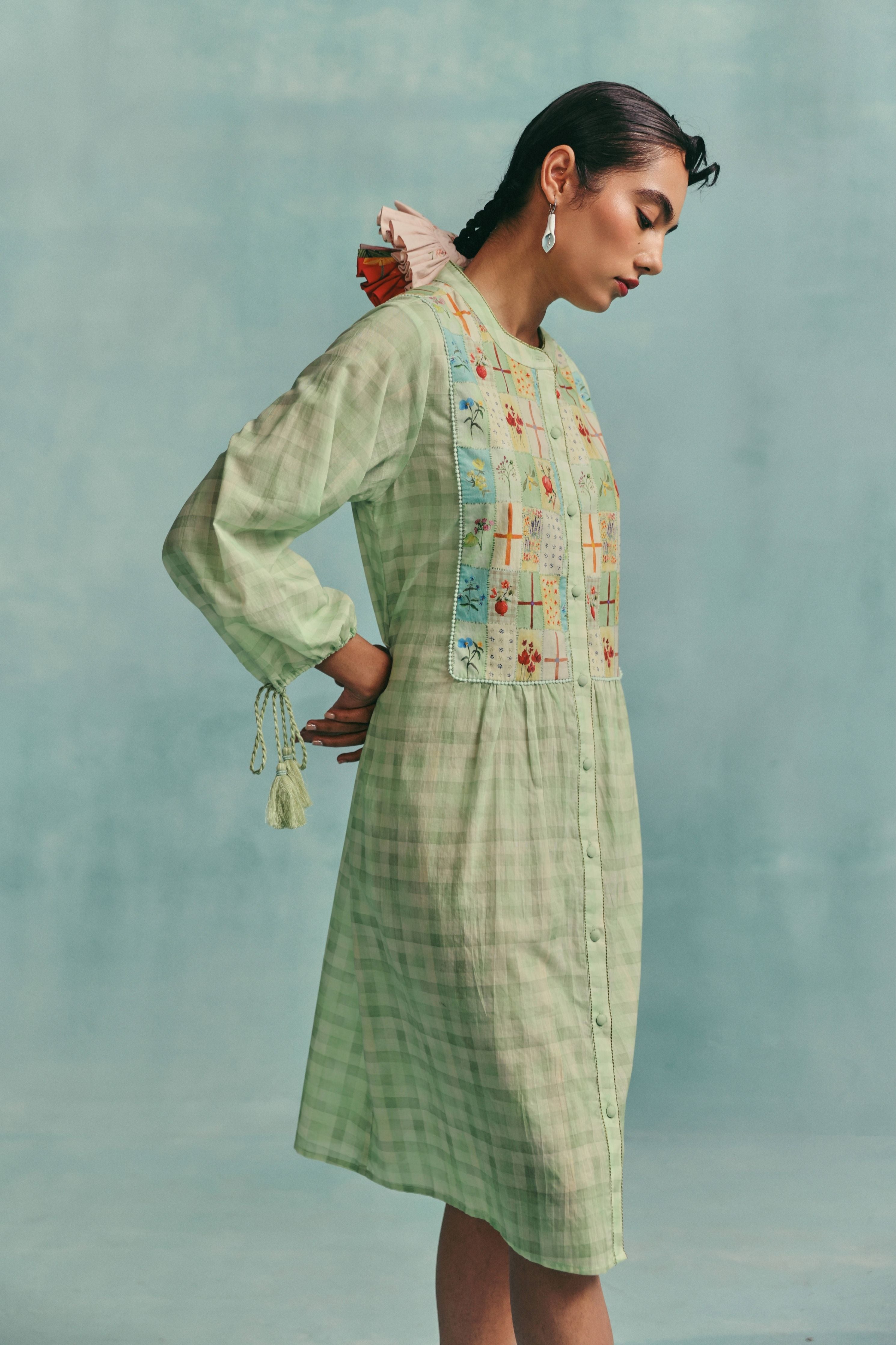 Flora Shirt Dress  Mint