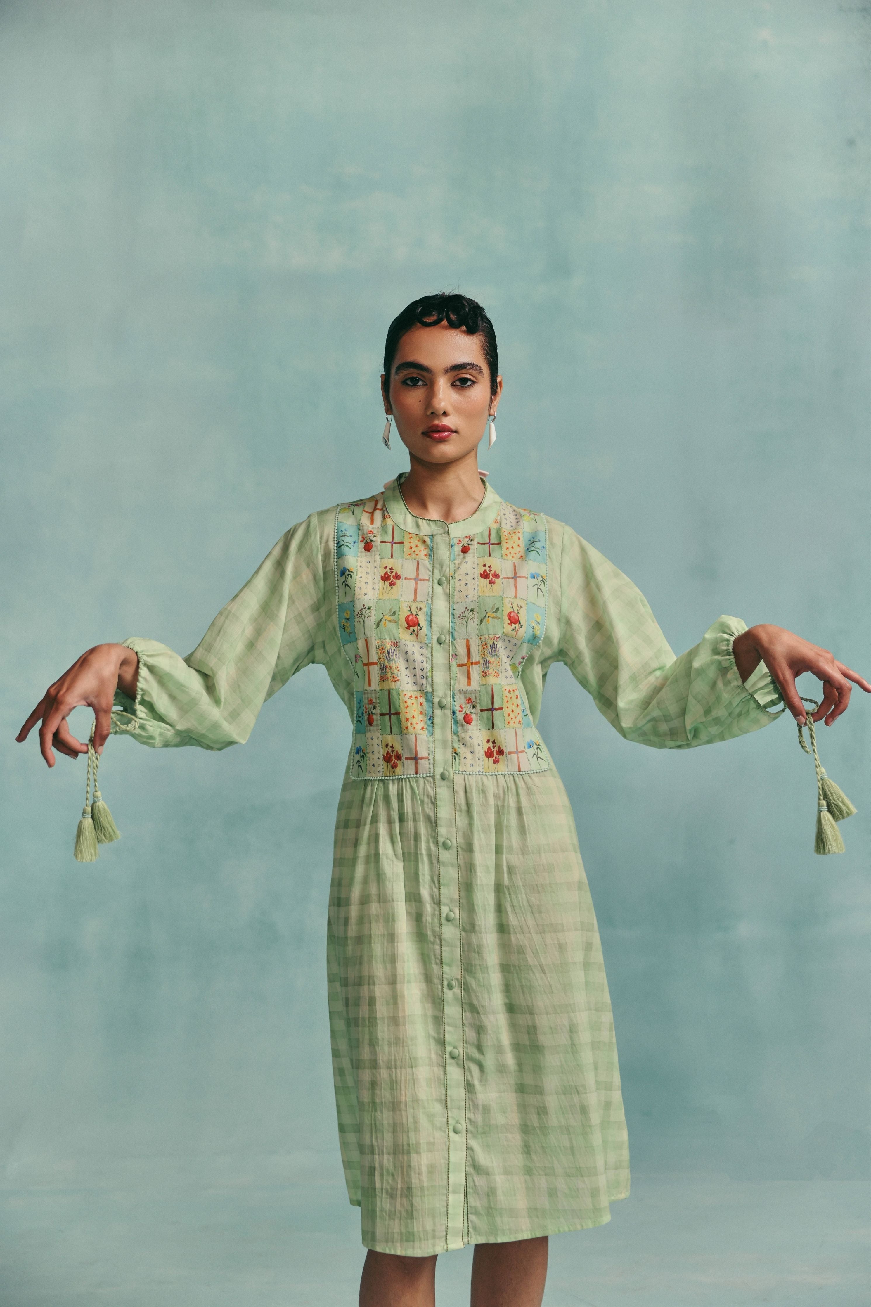 Flora Shirt Dress  Mint