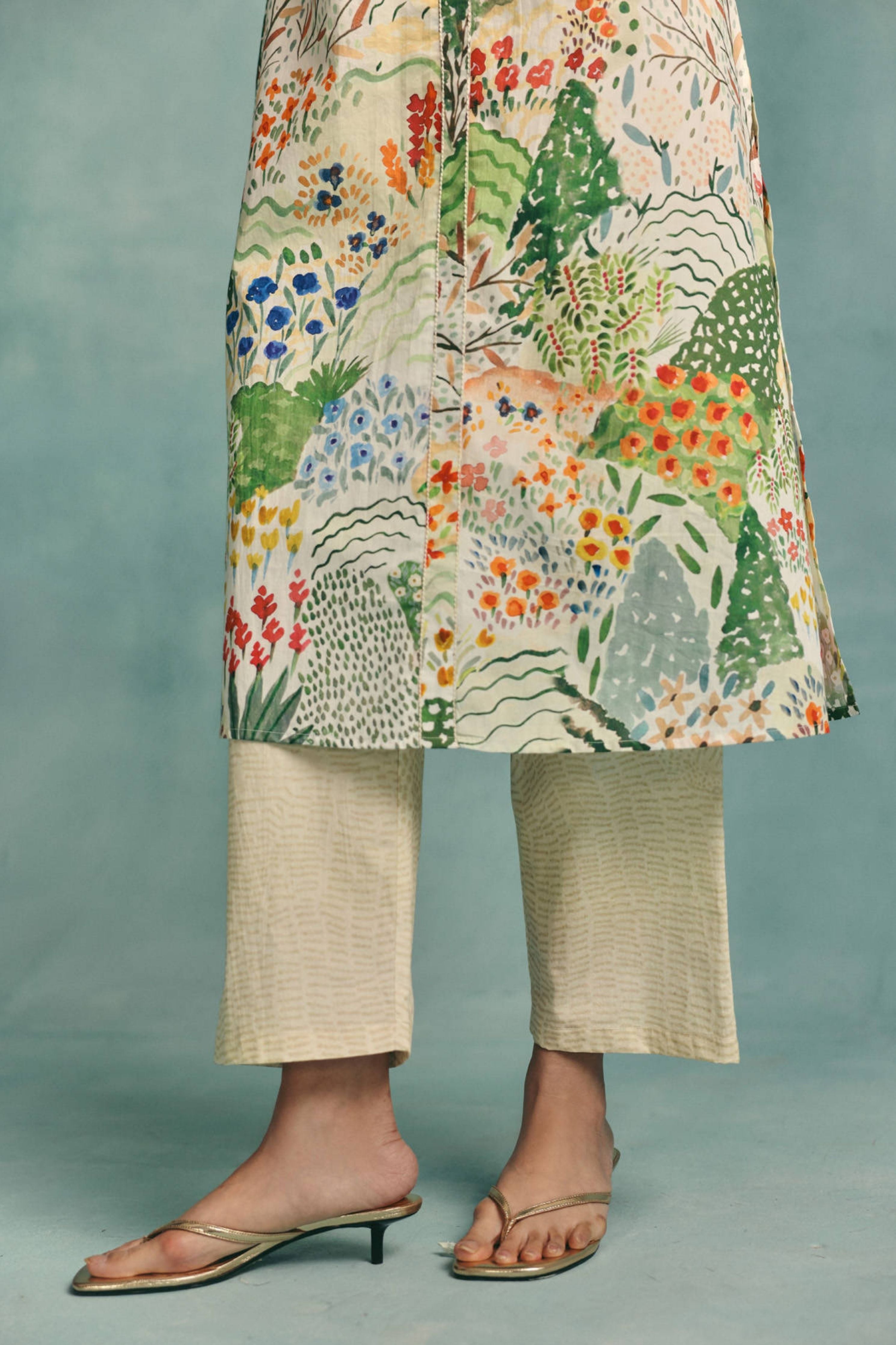 Meadow Sleeveless Kurta Set  Ecru