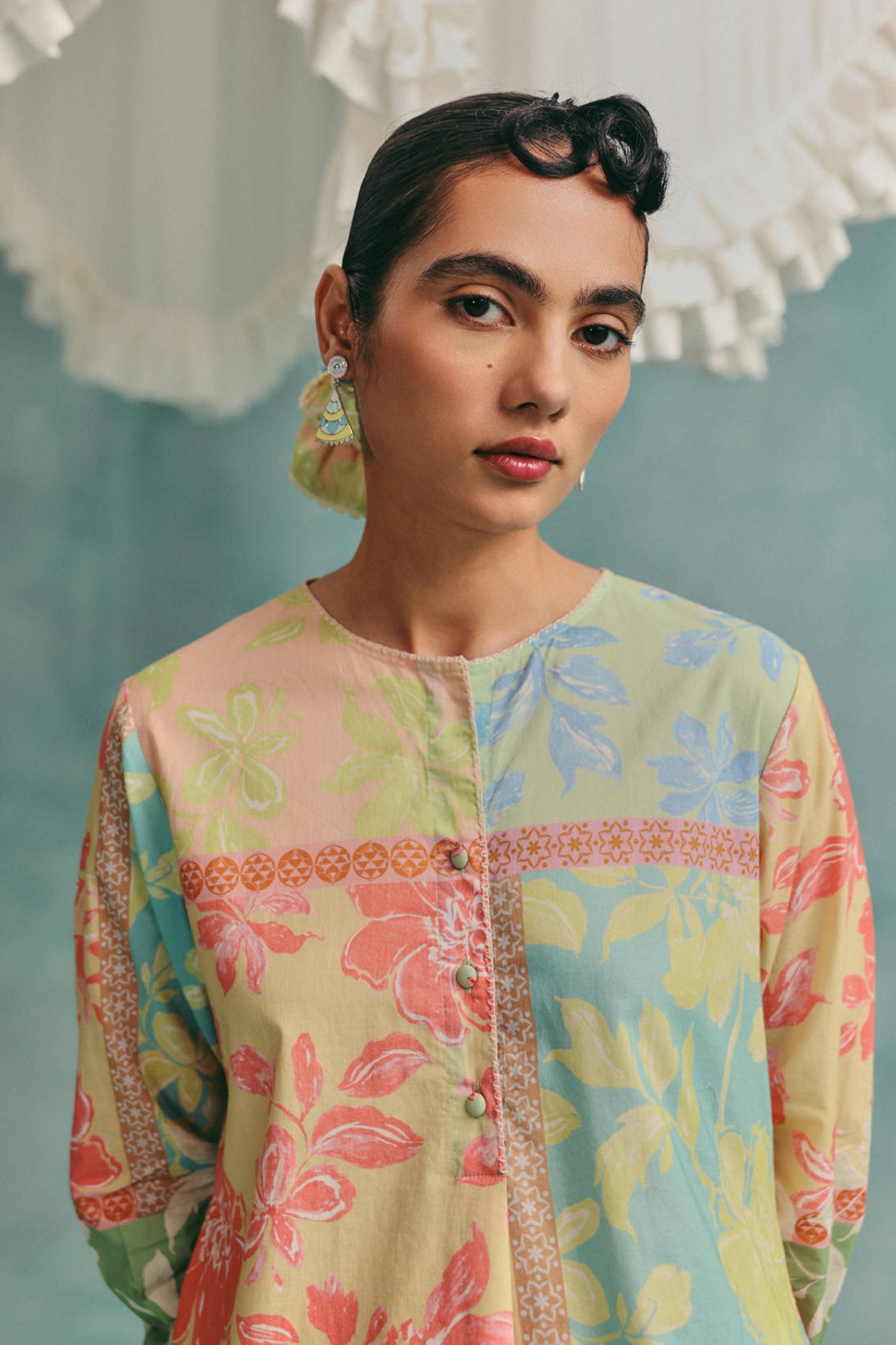 Patchwork Shirt Kurta Set