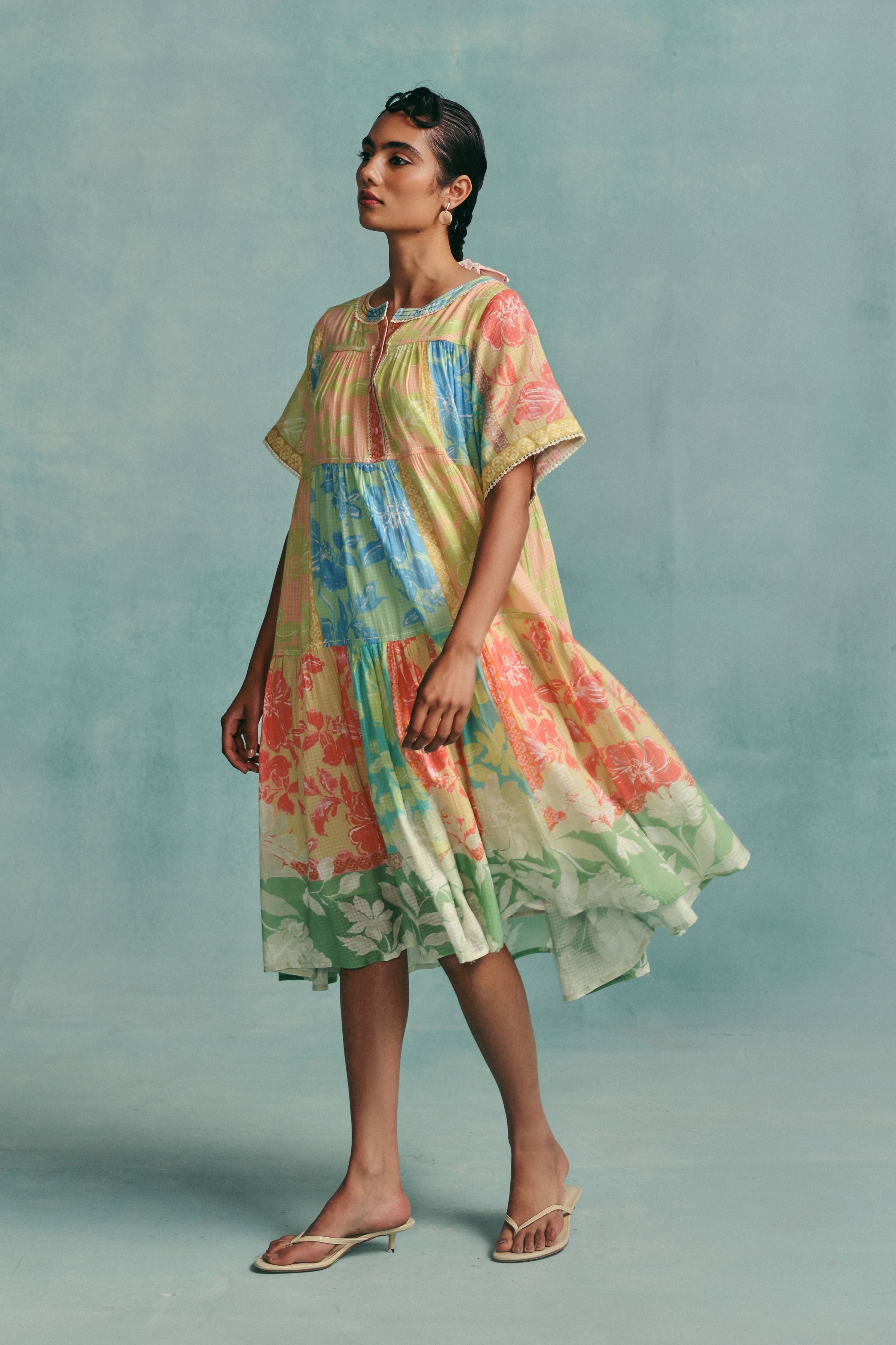 Patchwork Tiered Dress