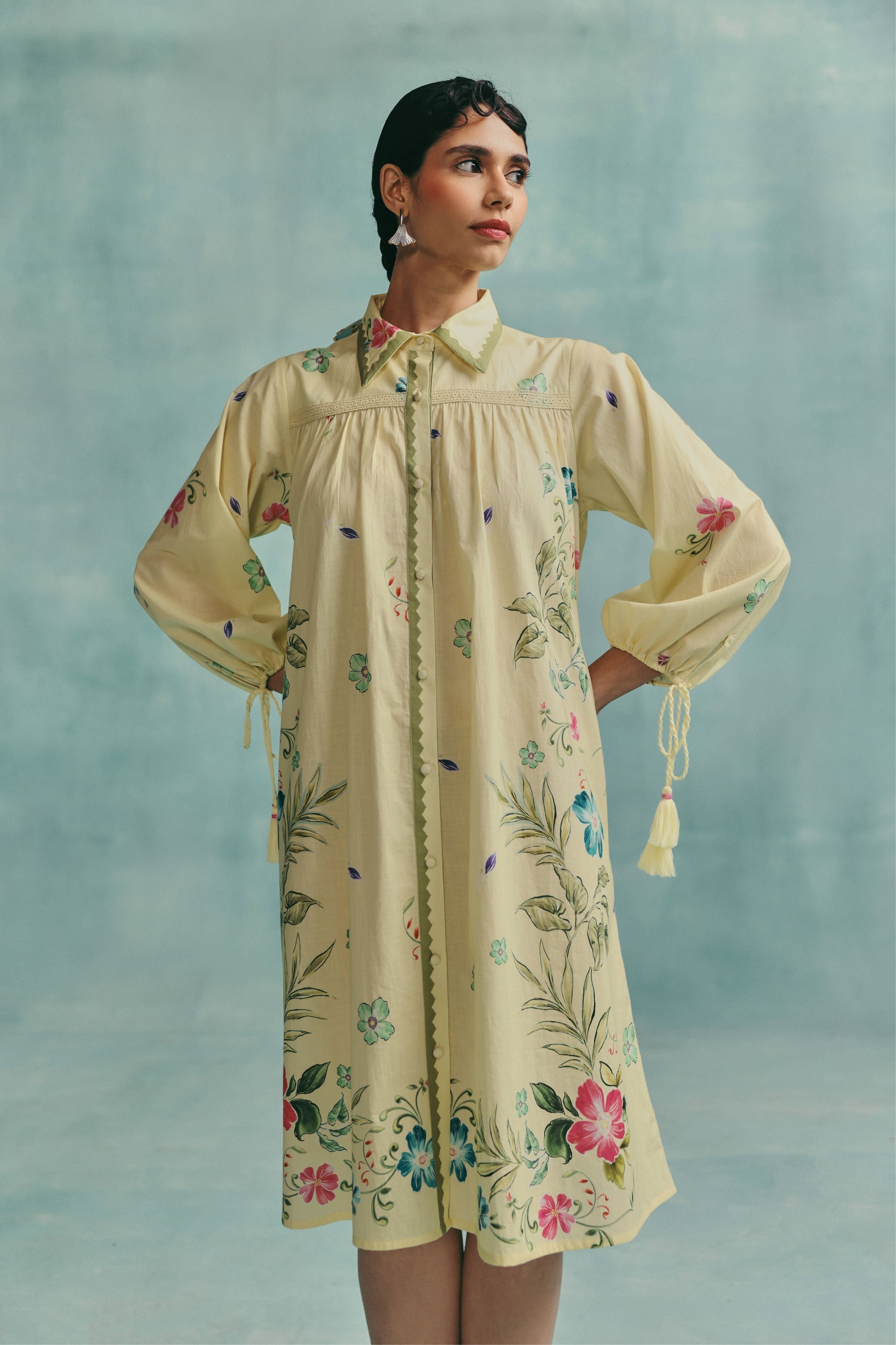Rose Shirt Dress  Lemon