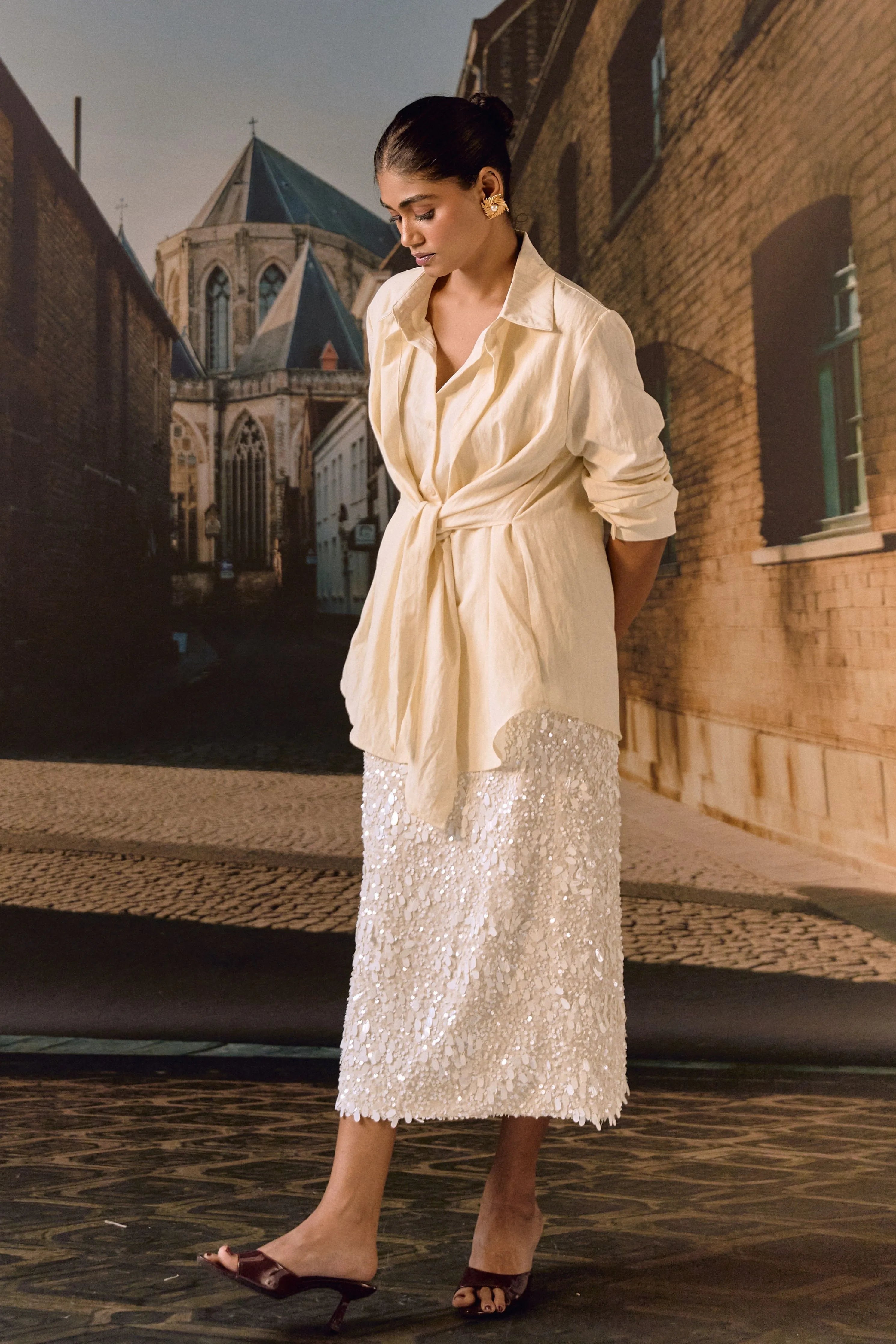 Multiway Tie Shirt- Ivory