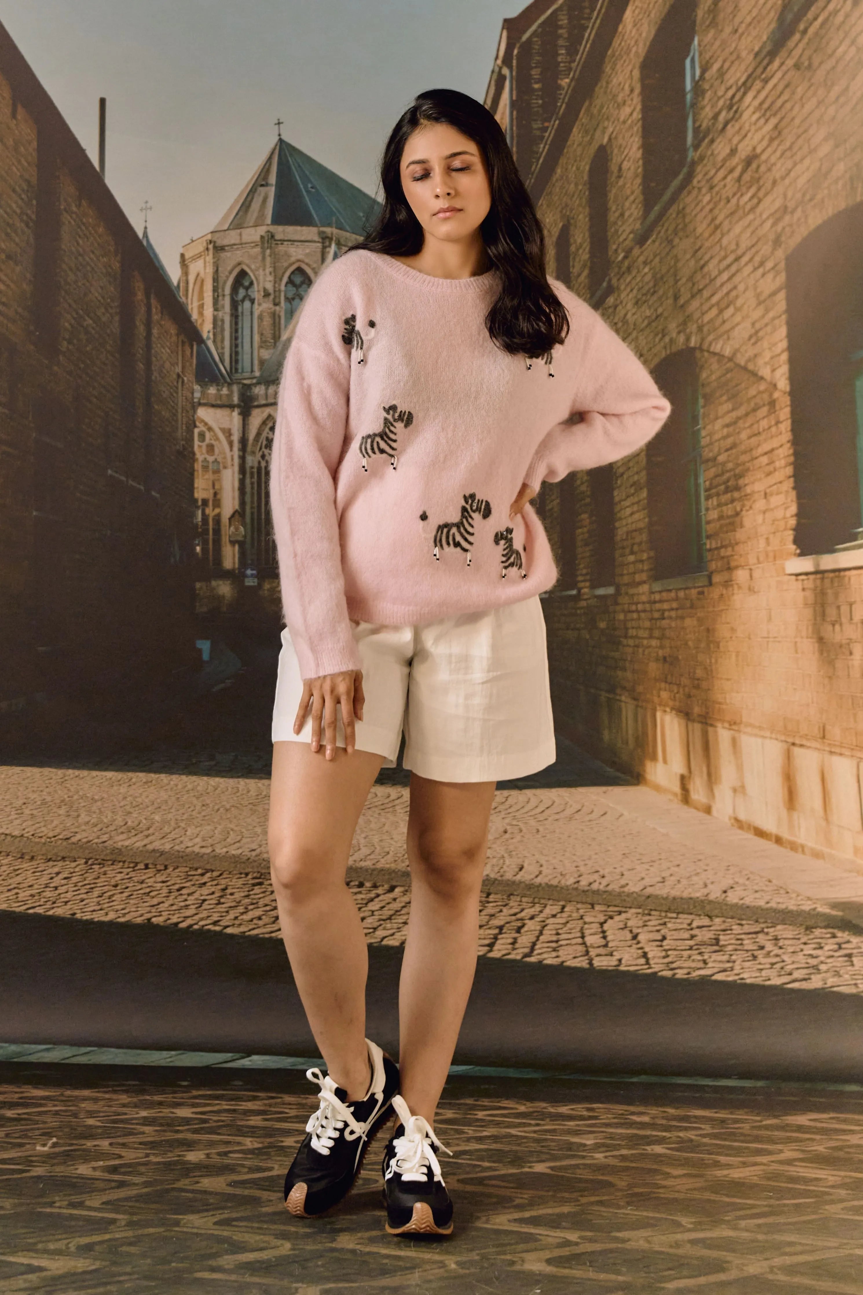 Zebra Cardigan - Pink