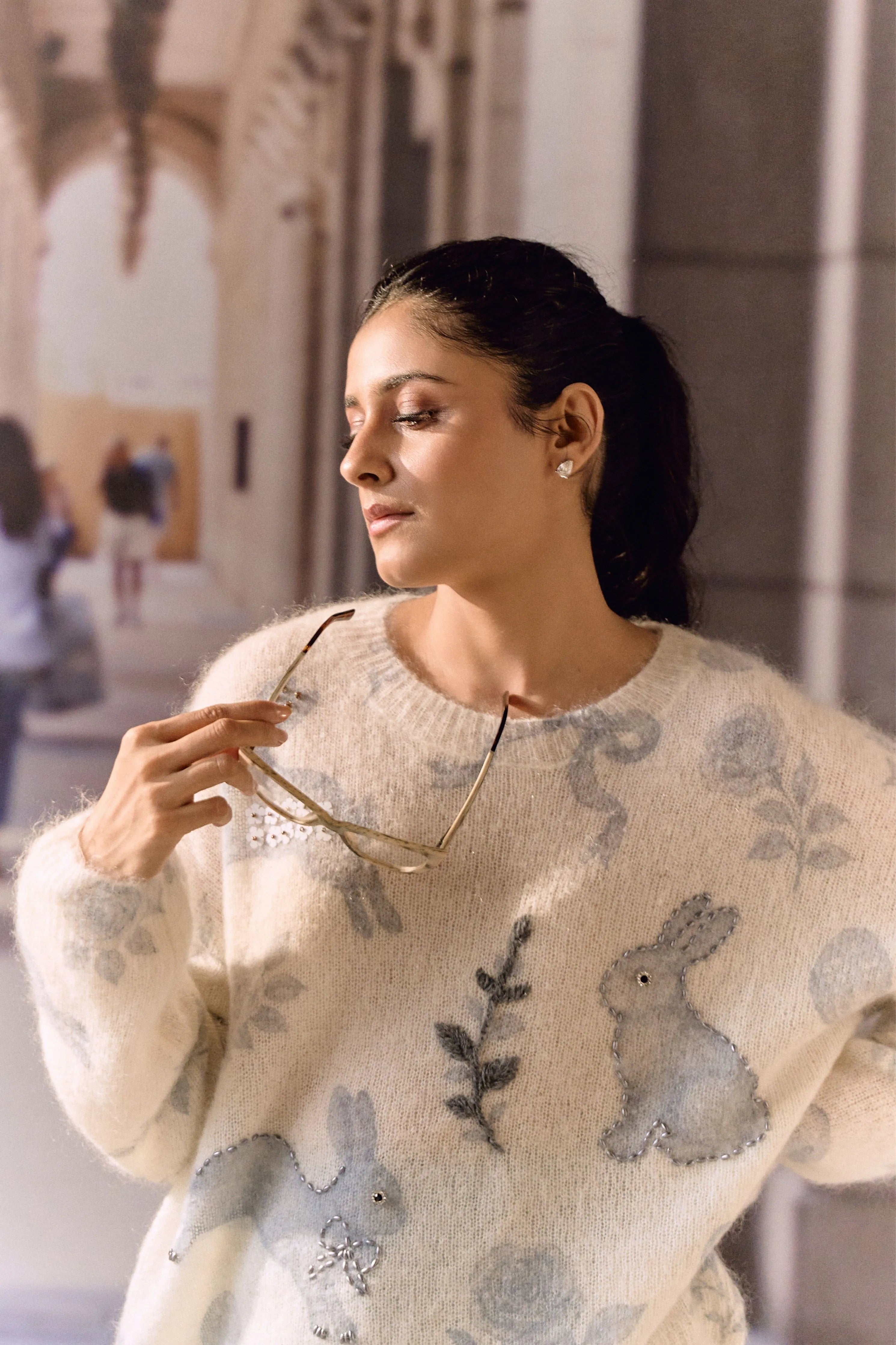 White rabbit cardigan