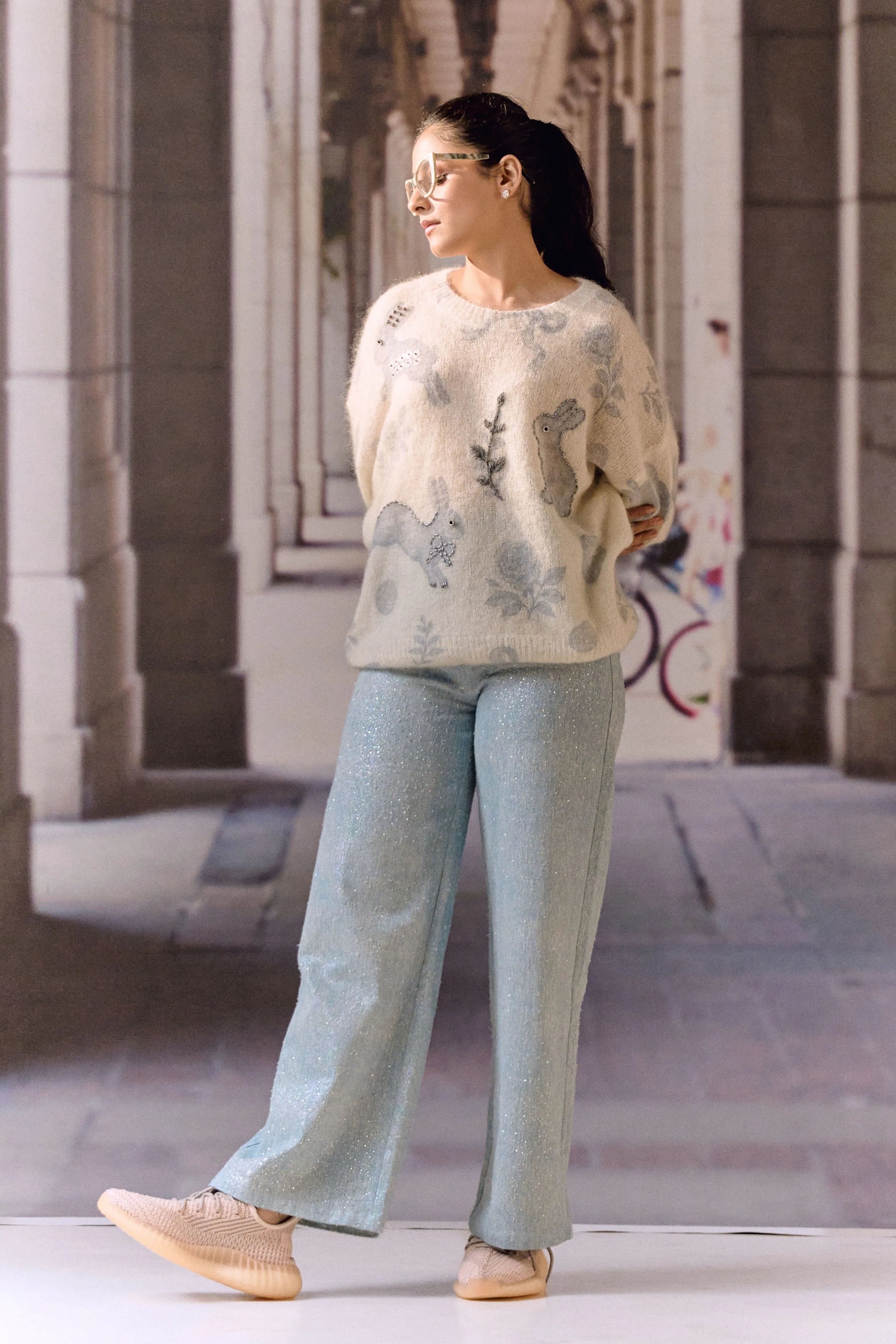 White rabbit cardigan