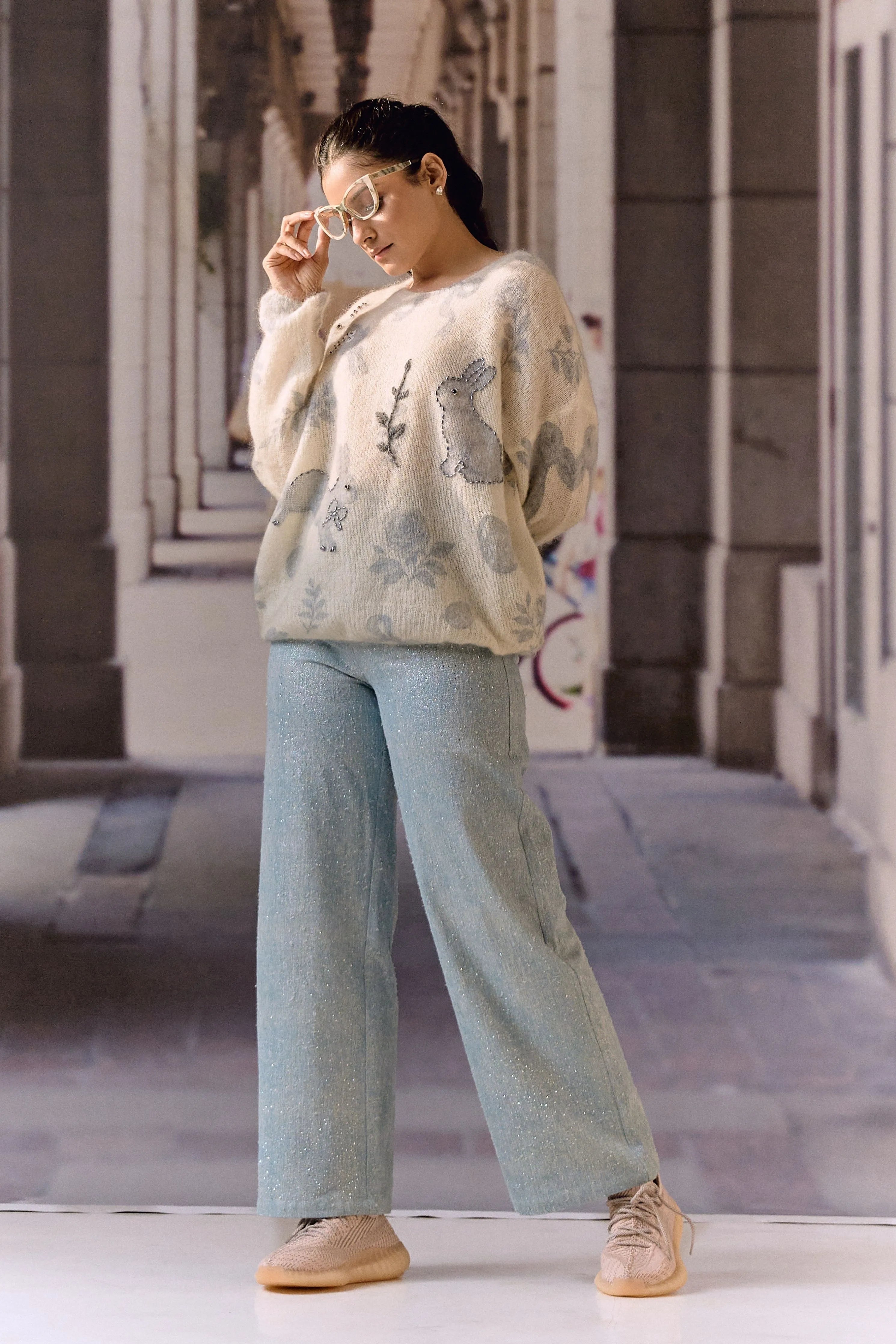 White rabbit cardigan