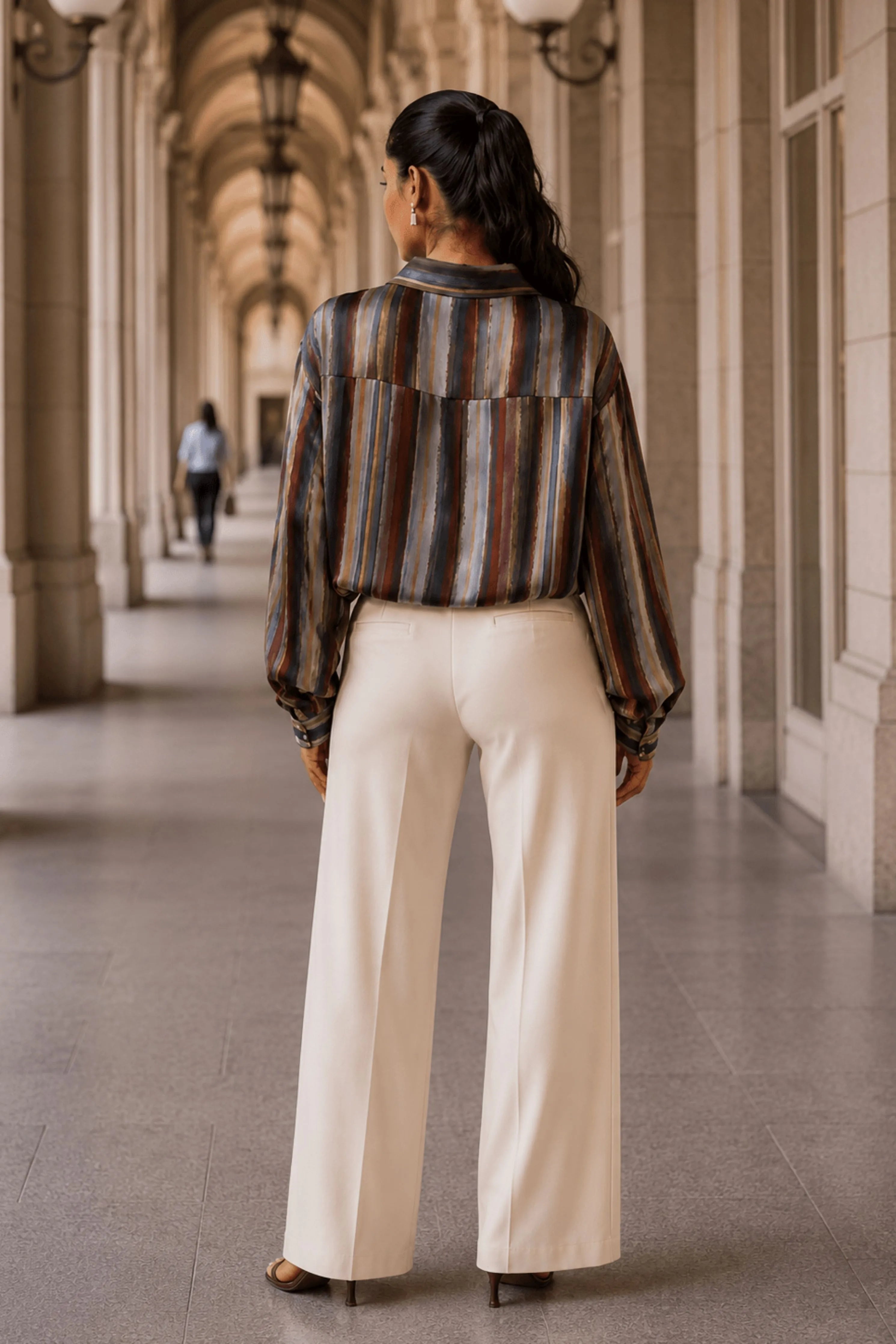 Striped Silk Crepe Shirt