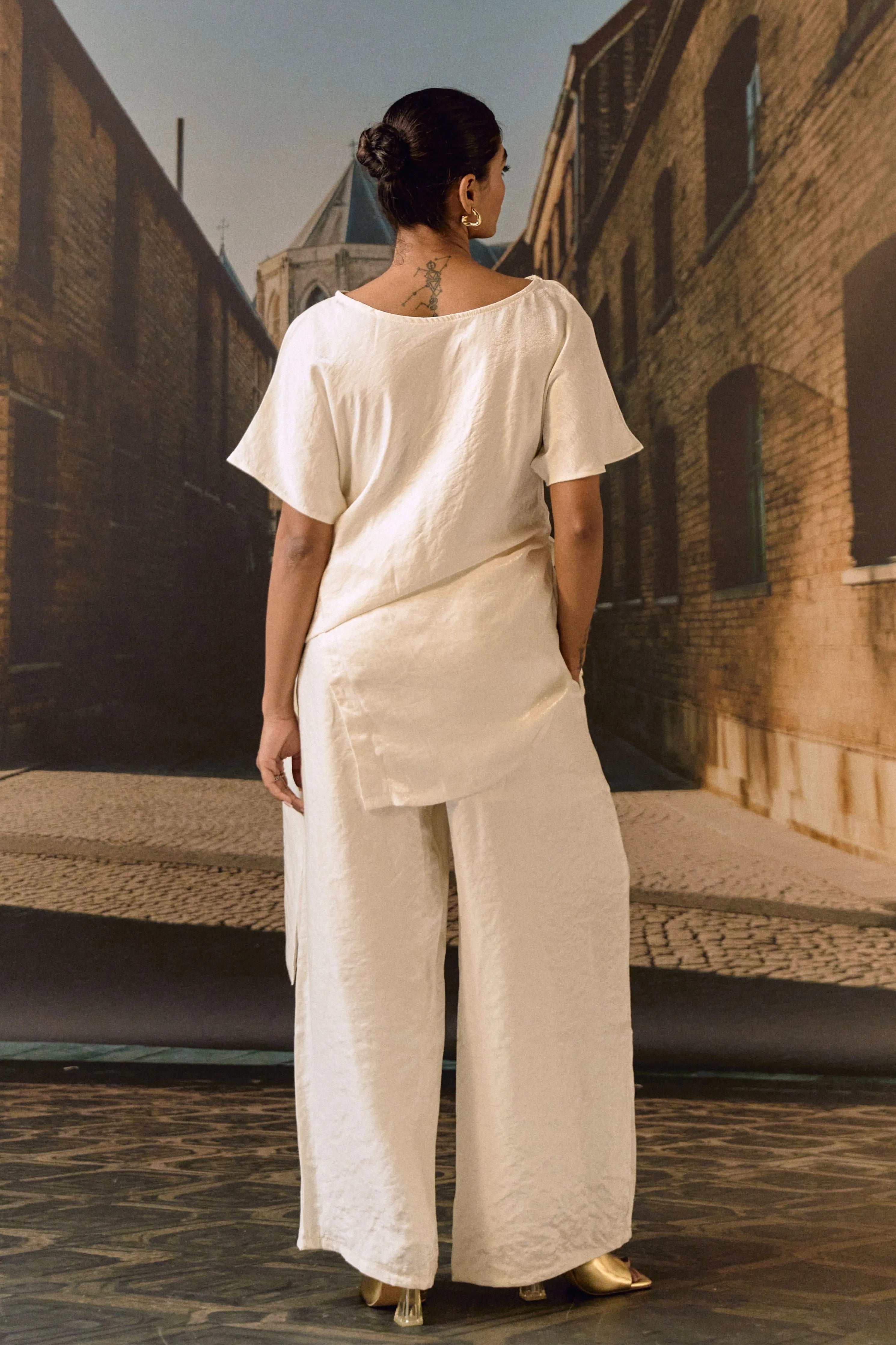 Ecru Draped Co-Ord Set