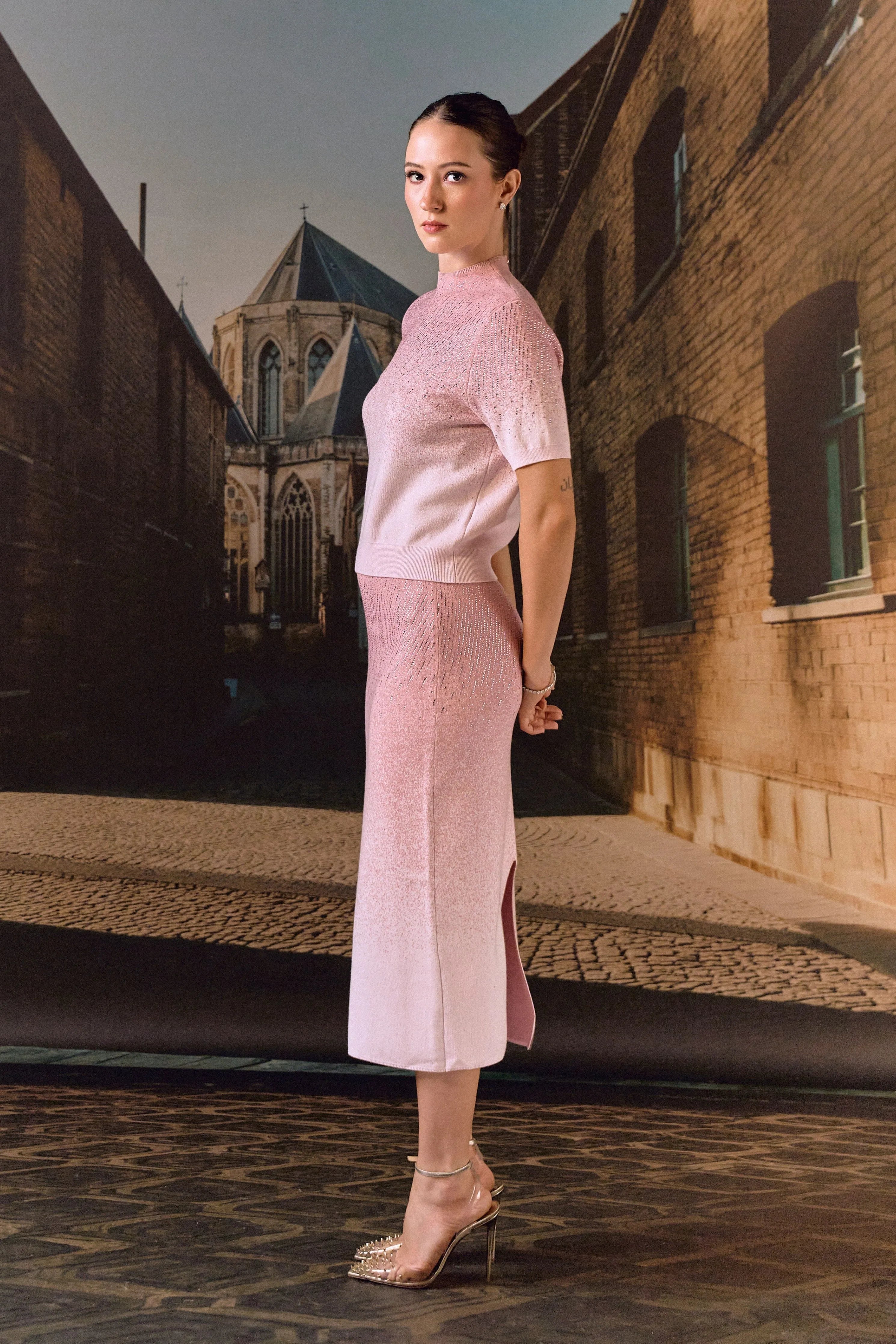 Swarovski Cashmere Co-Ord Set- Rose