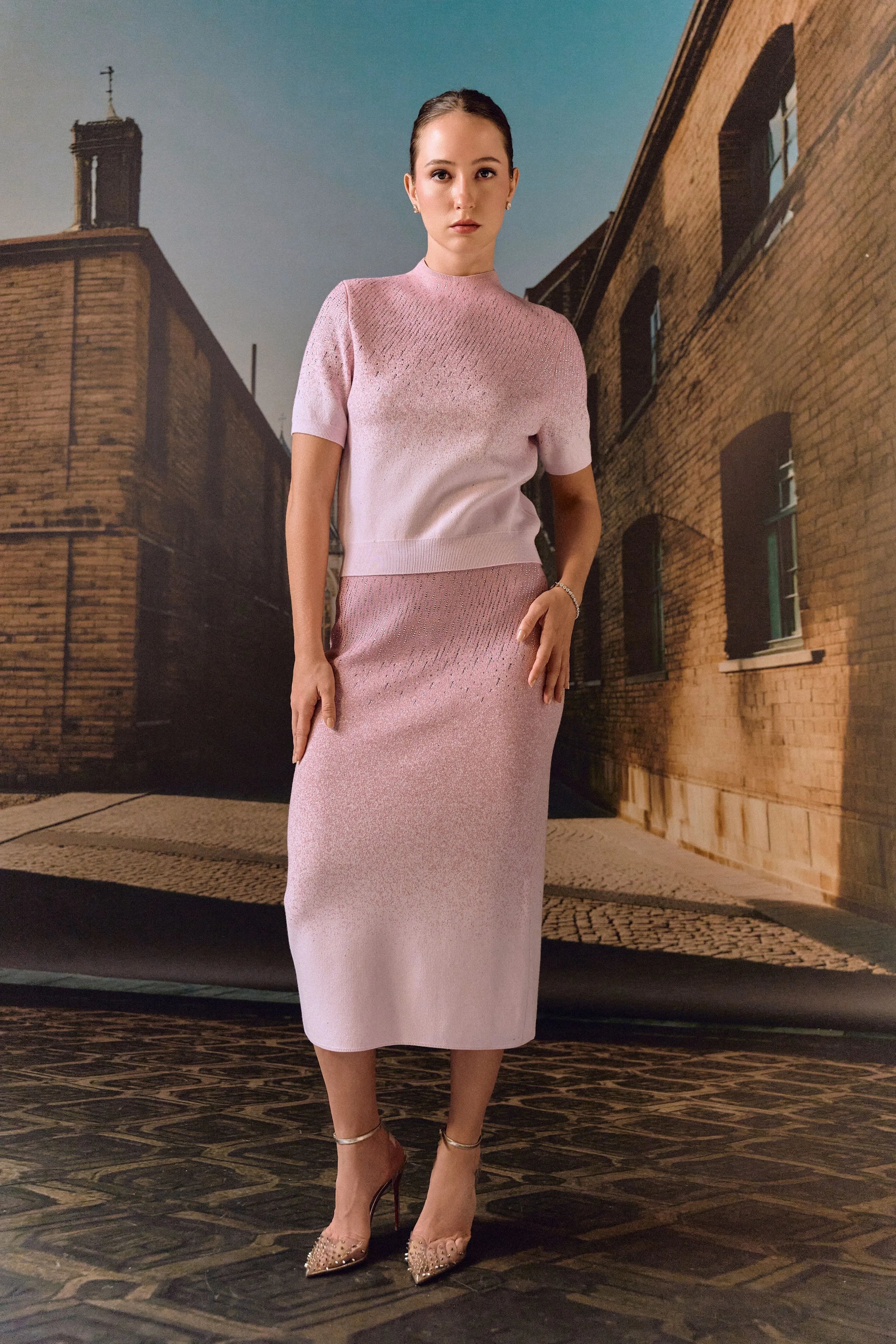 Swarovski Cashmere Co-Ord Set- Rose
