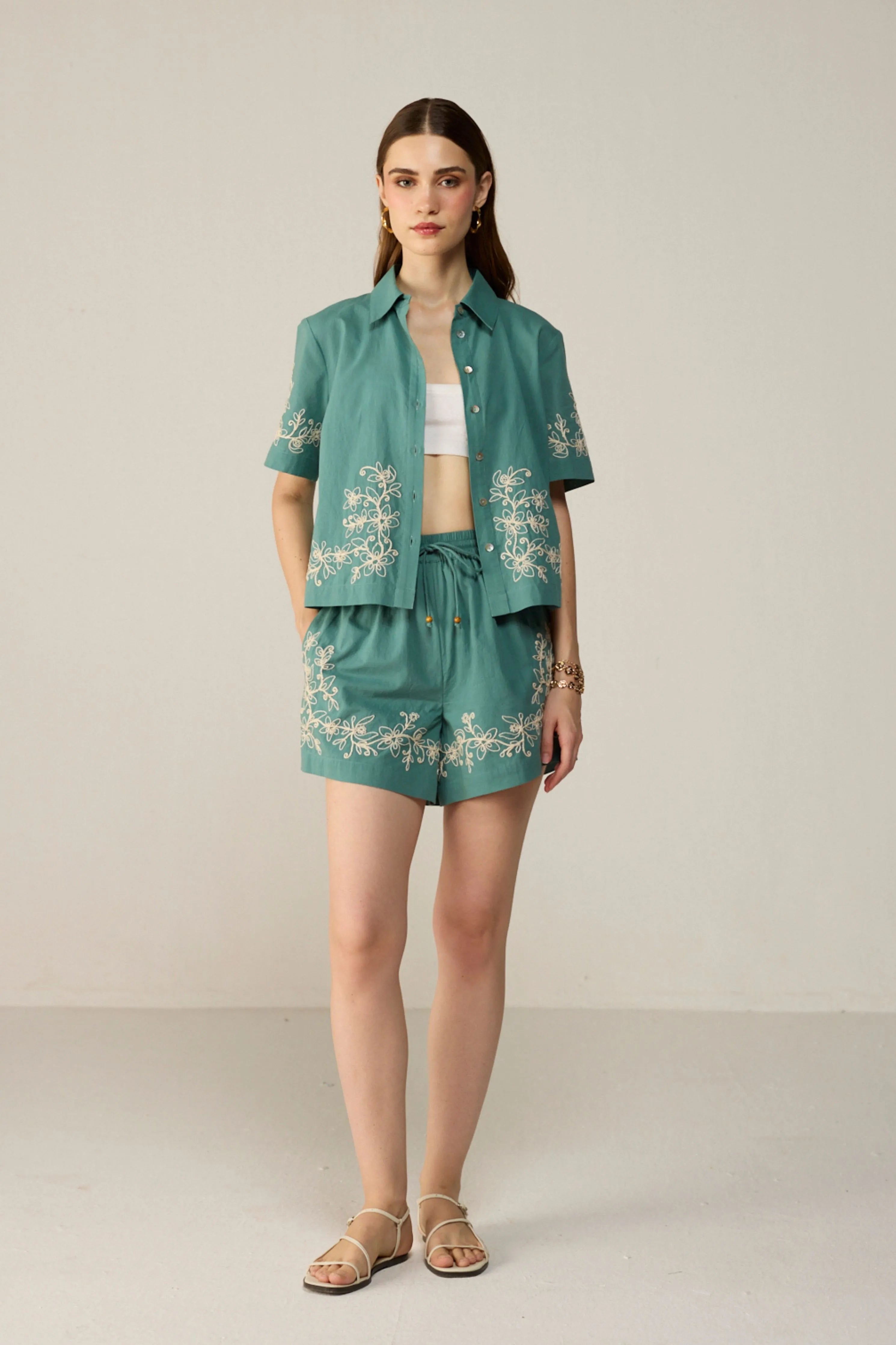 Malibu Crop Shirt Co-ord Set