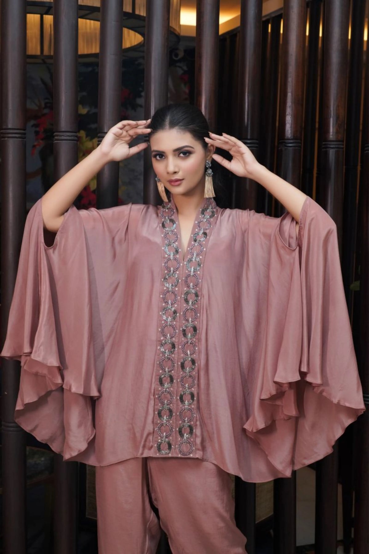 Brown Cape  Co-Ord Set