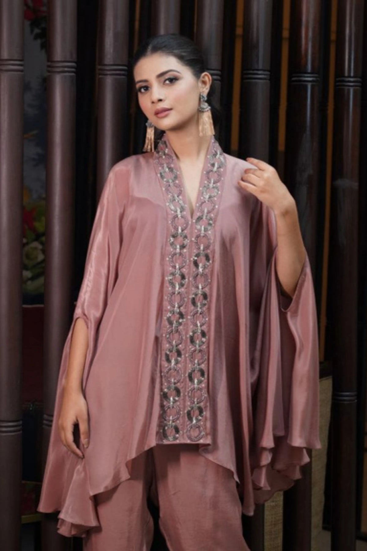Brown Cape  Co-Ord Set