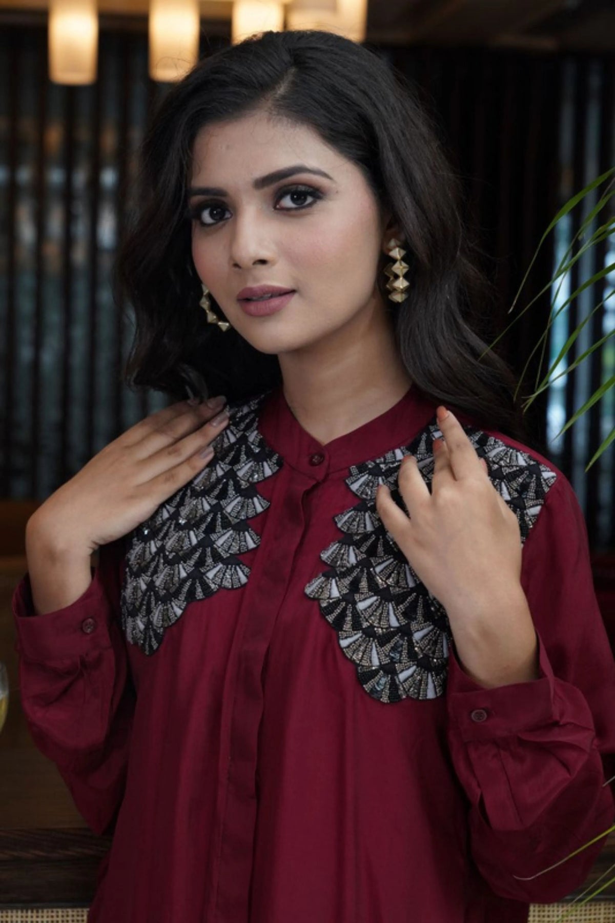 Red Hand Embroidery Co-Ord Set