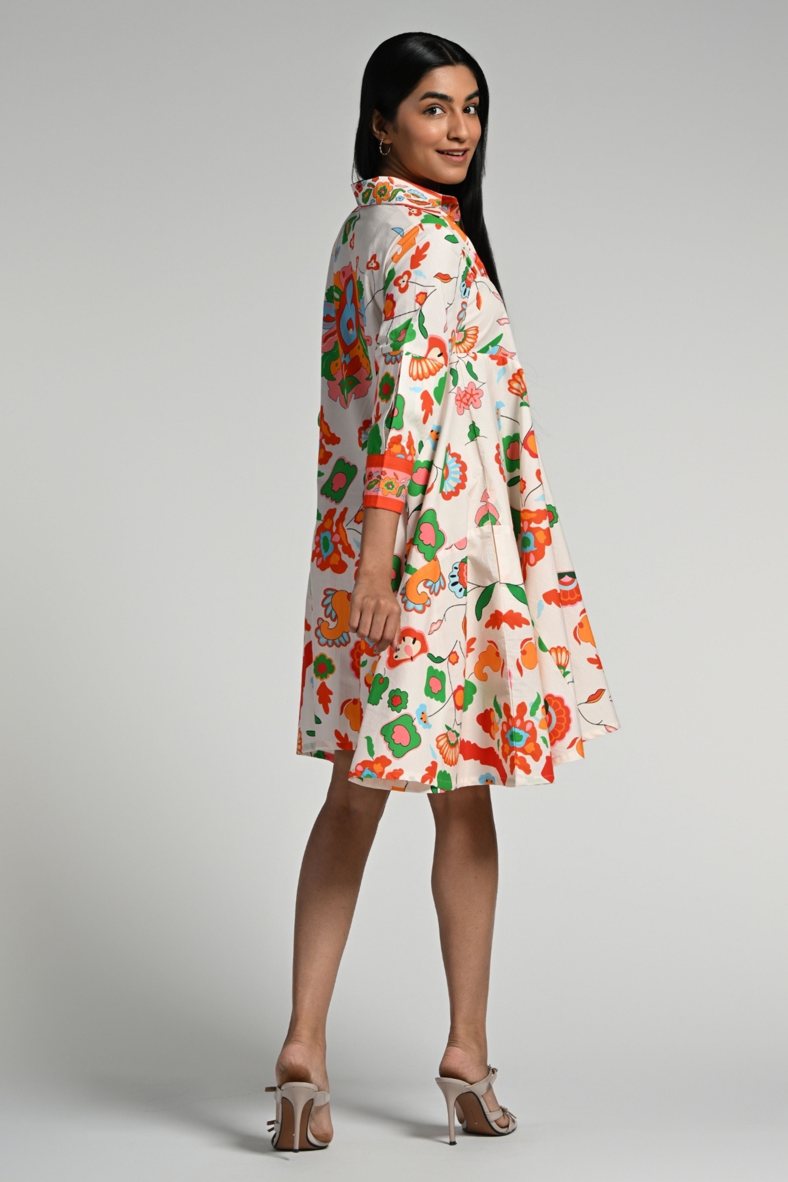 Floral Utopia Cotton Midi Dress
