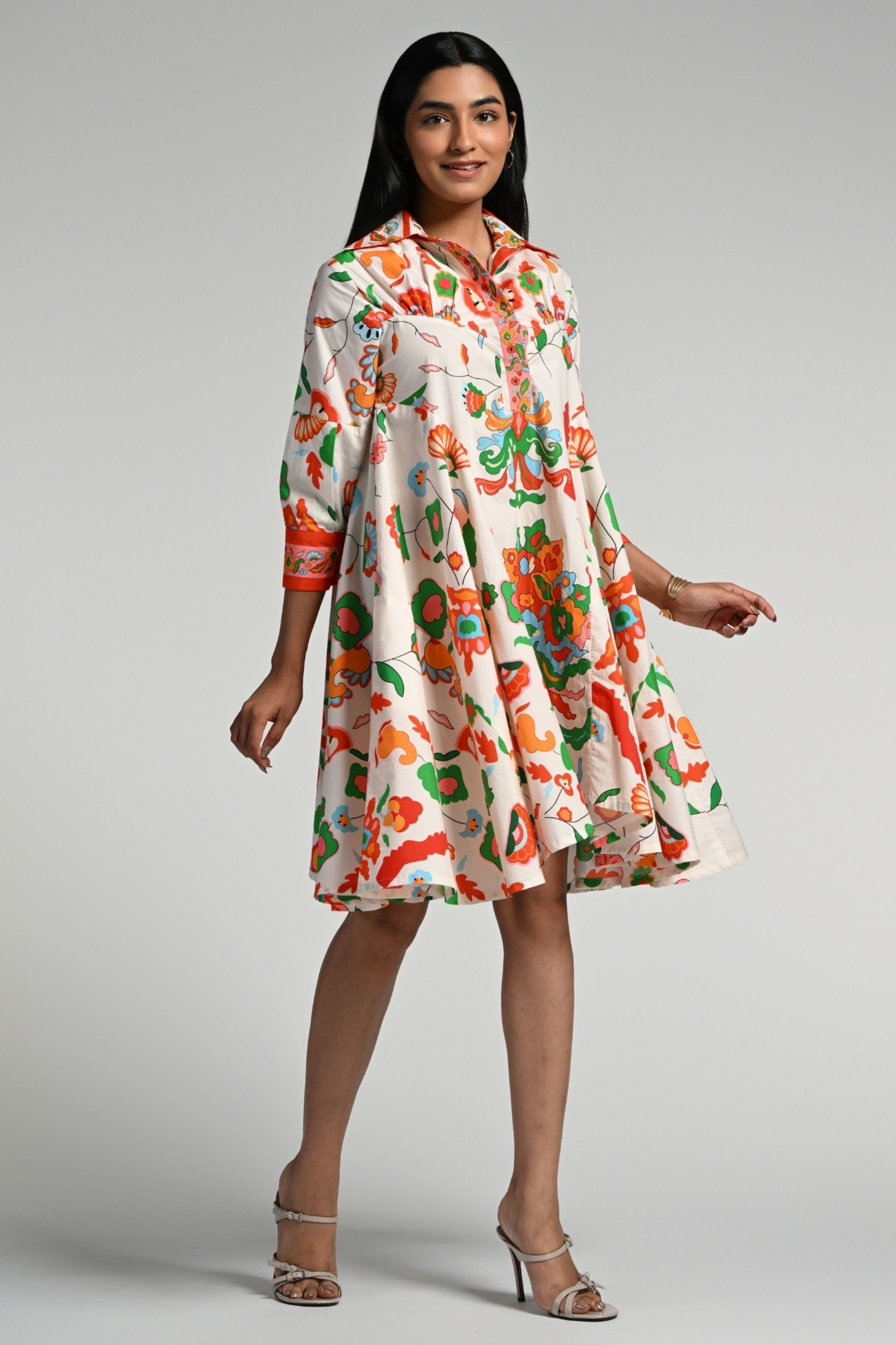 Floral Utopia Cotton Midi Dress