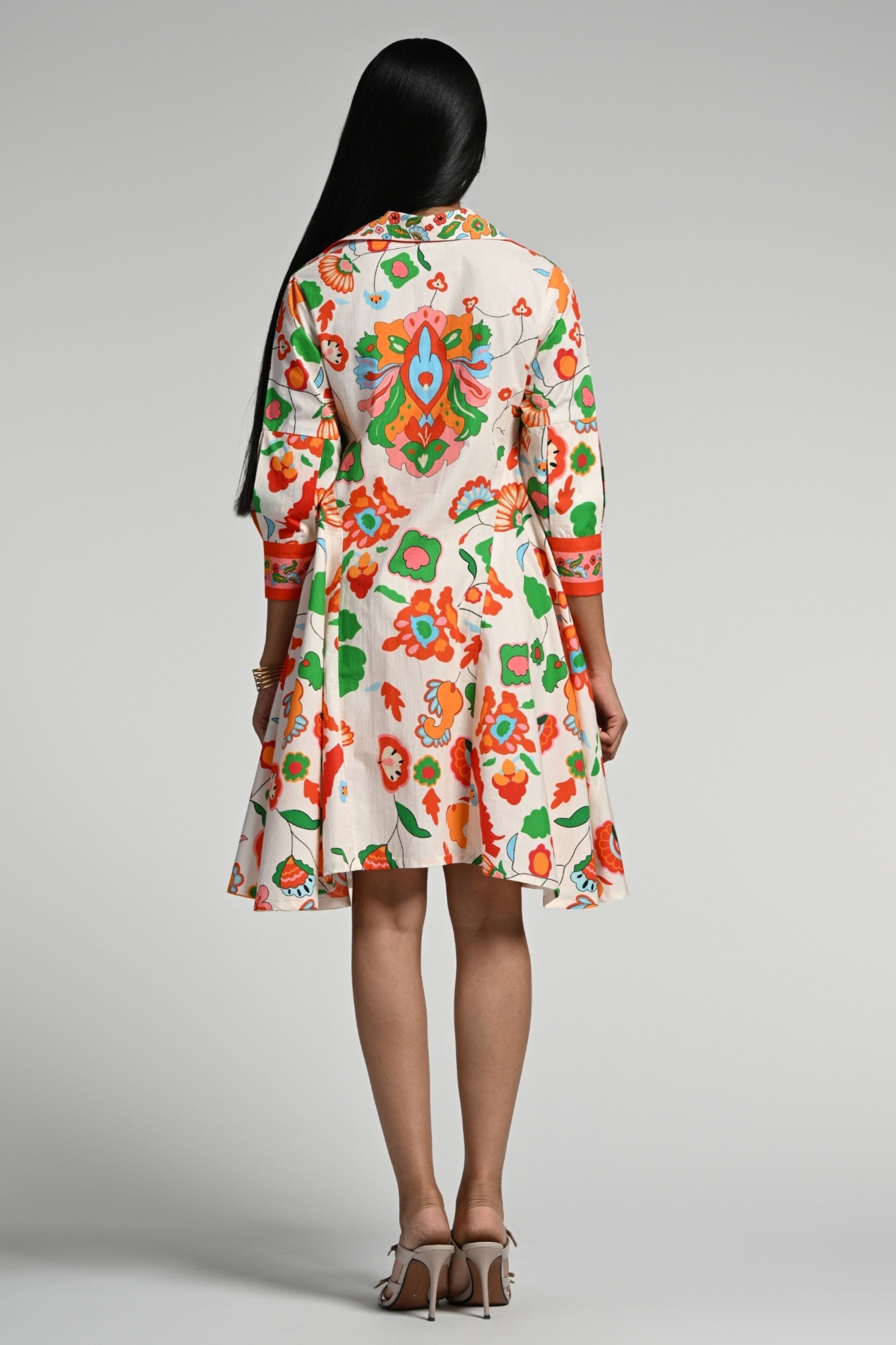 Floral Utopia Cotton Midi Dress