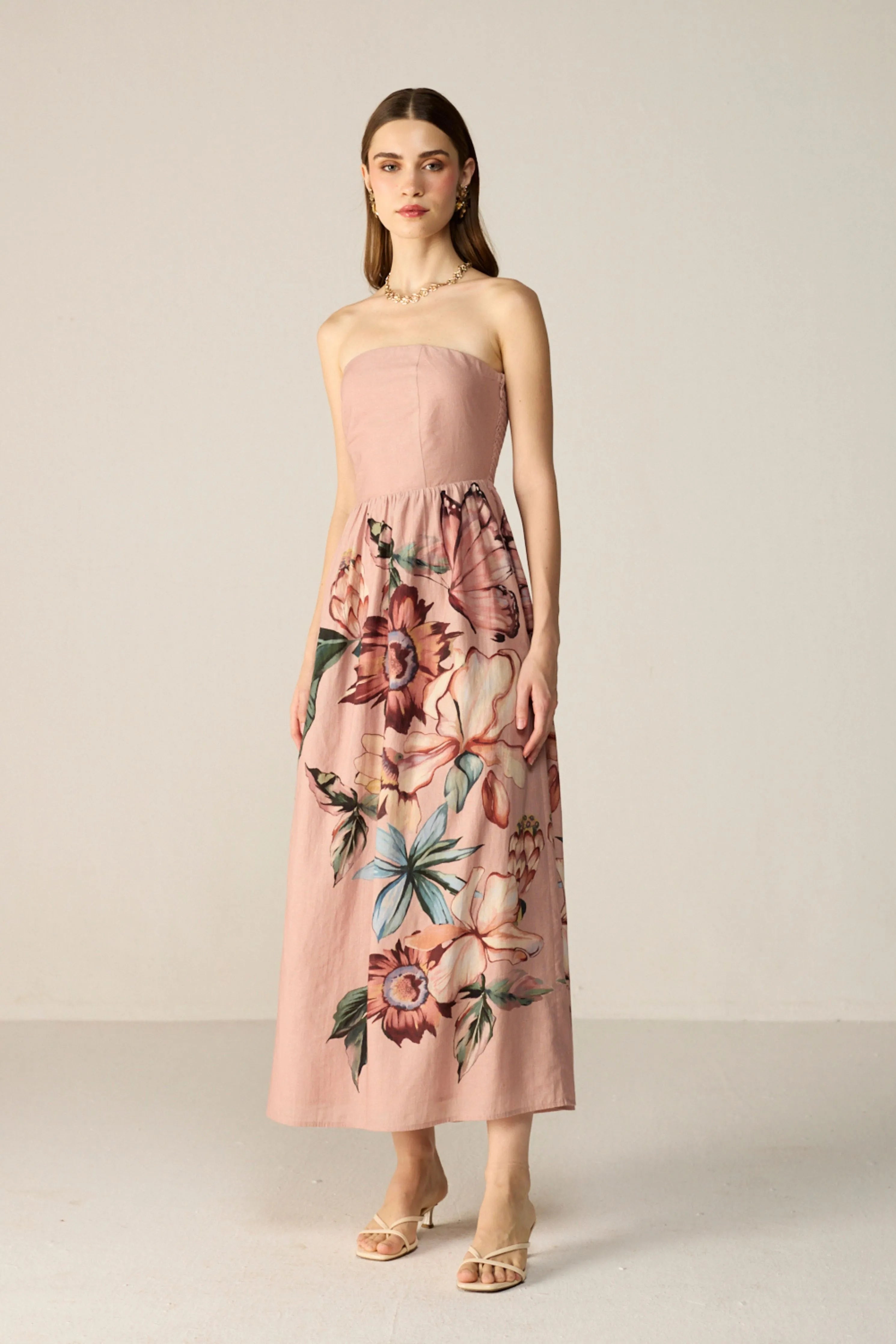 Pink Orelia Midi Dress