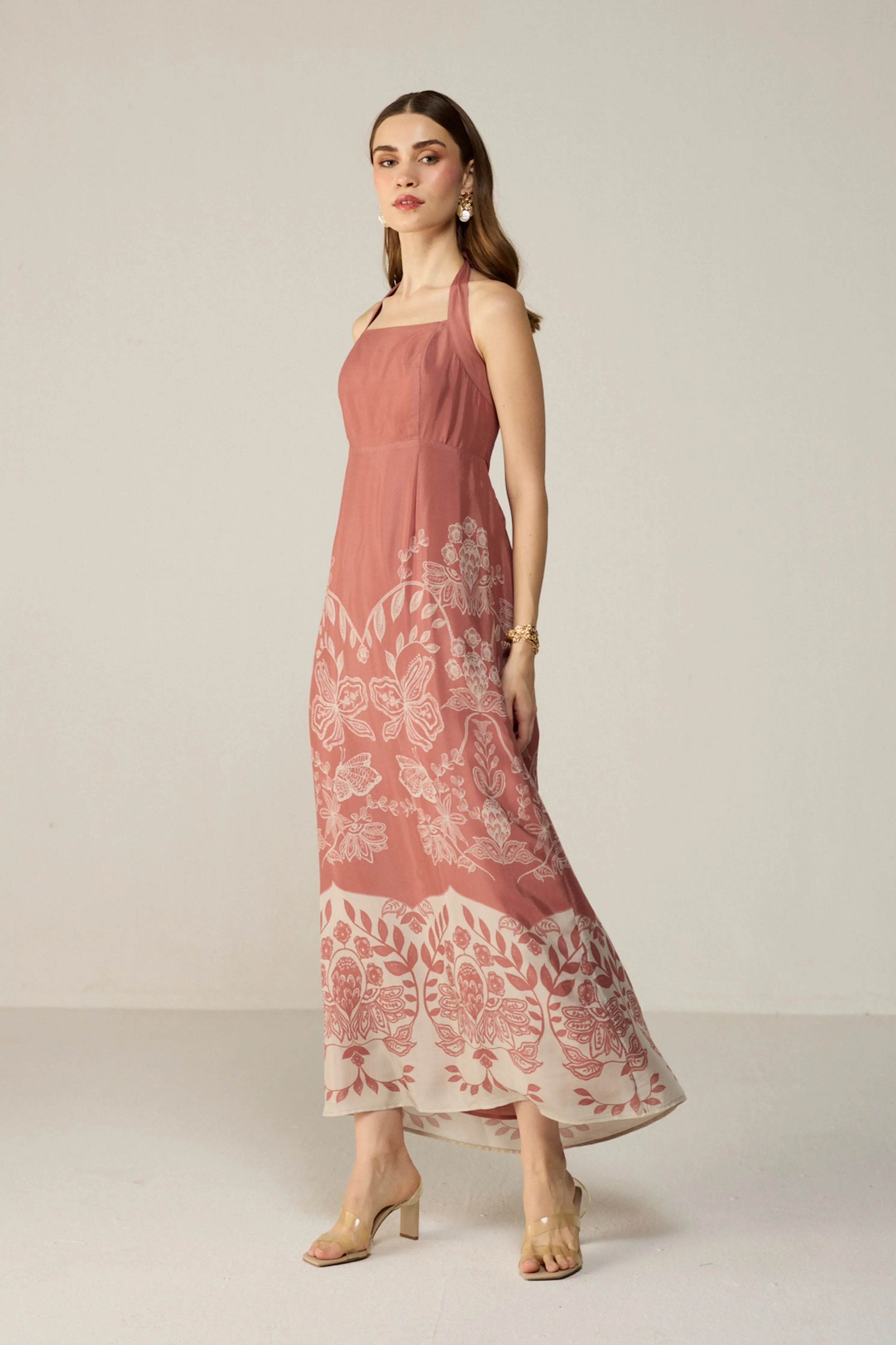Pink Celeste Midi Dress