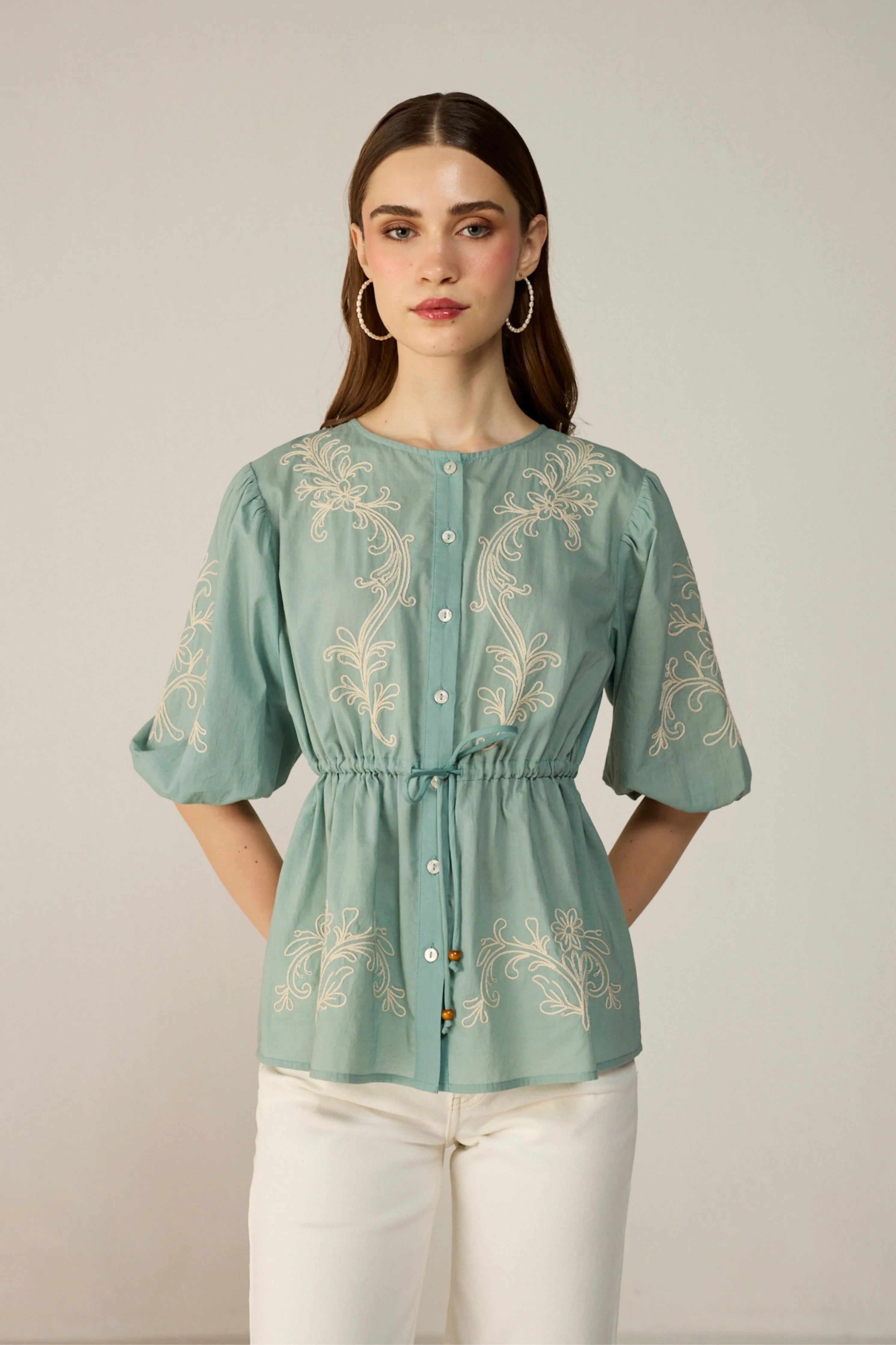 Teal Vivia Blouse