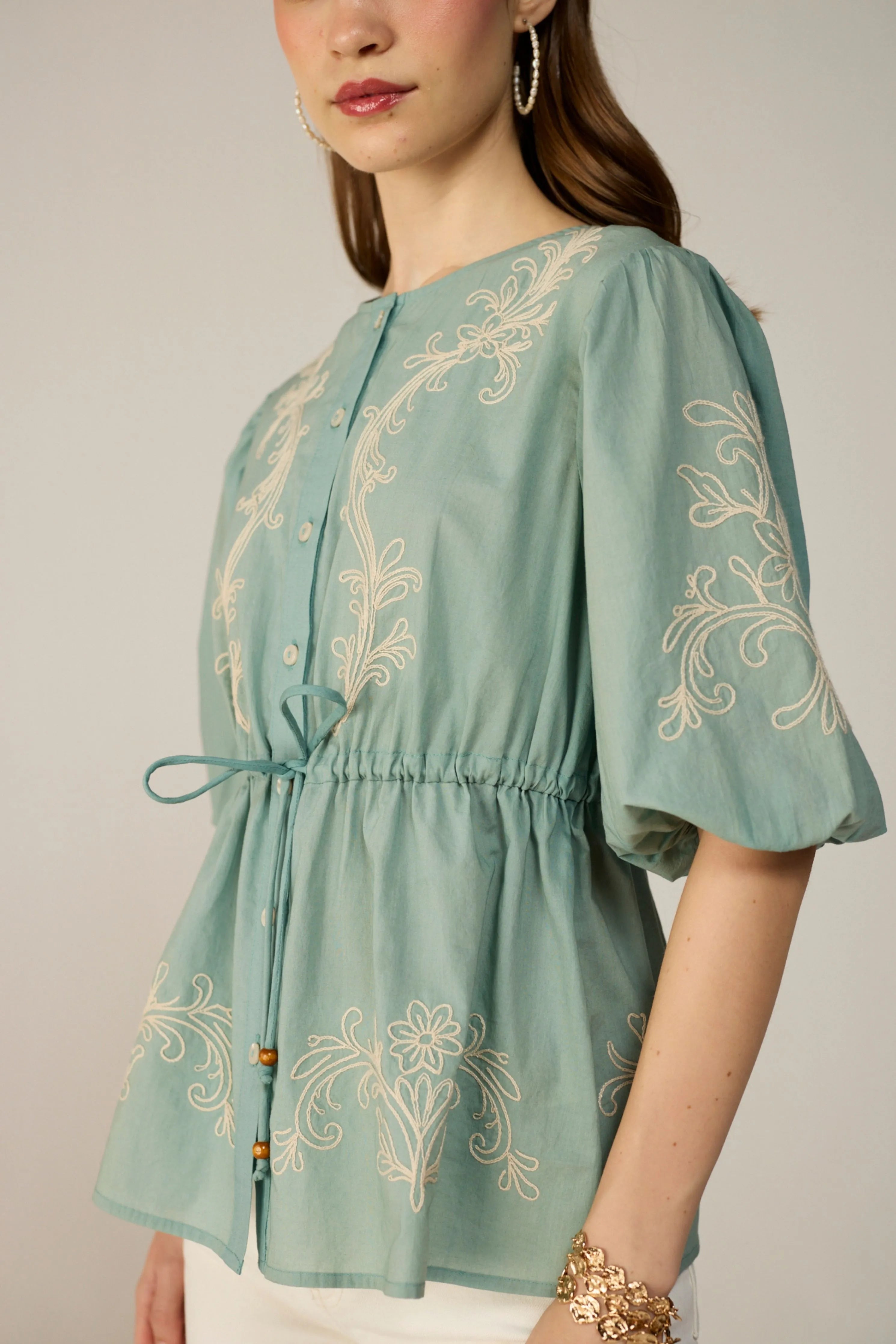 Teal Vivia Blouse