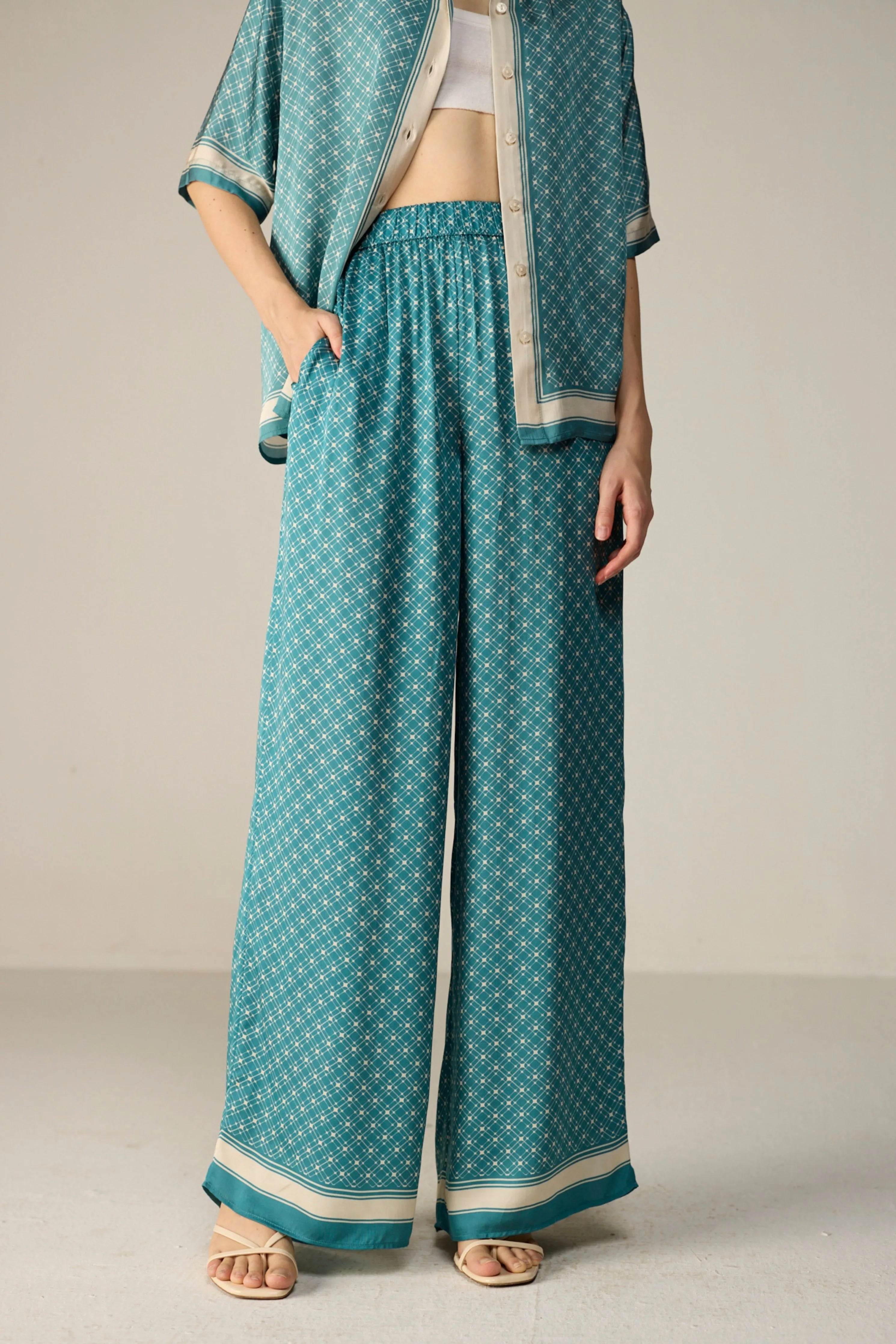 Teal Noah Trousers