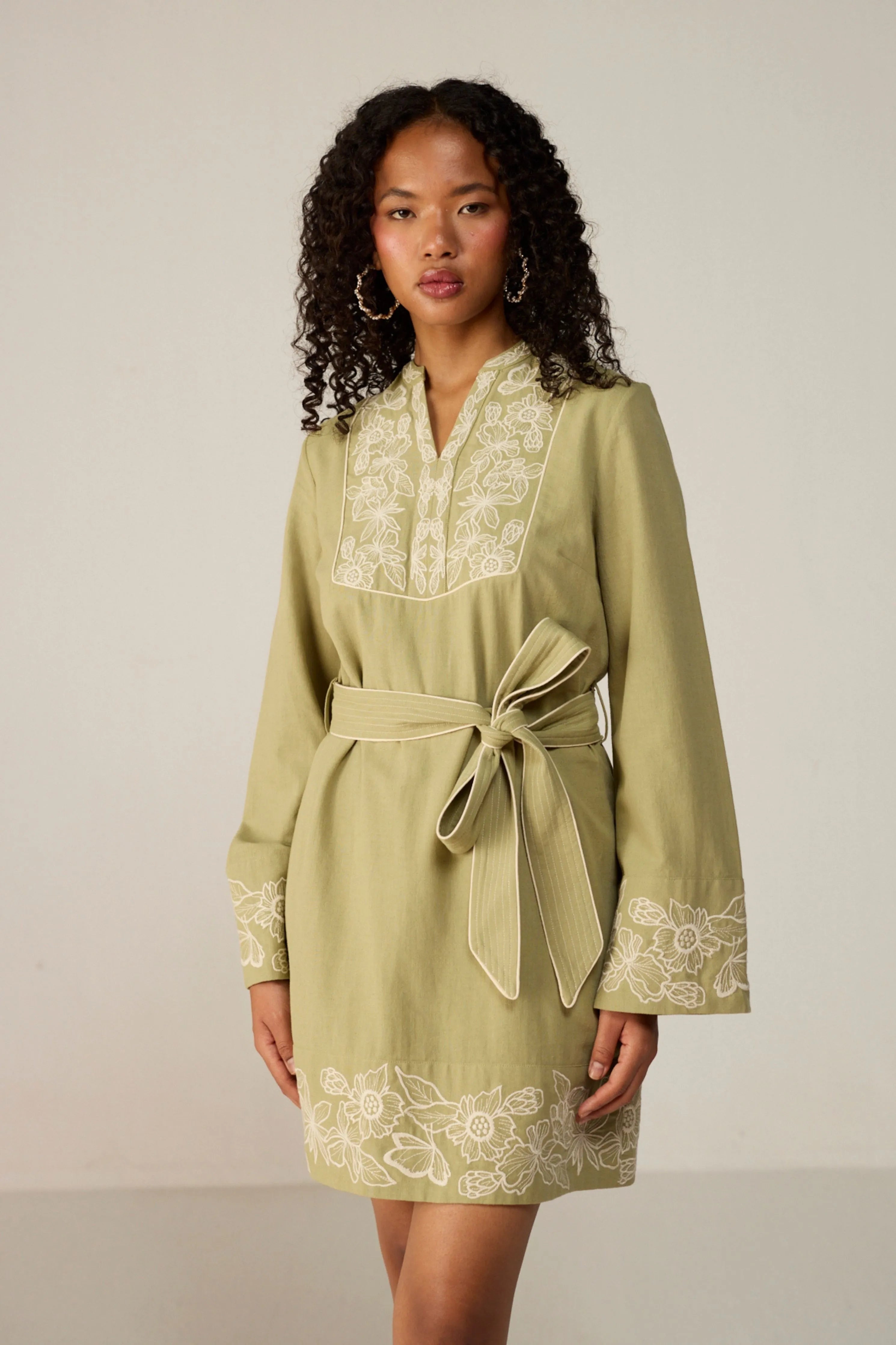 Green Roselle Mini Dress