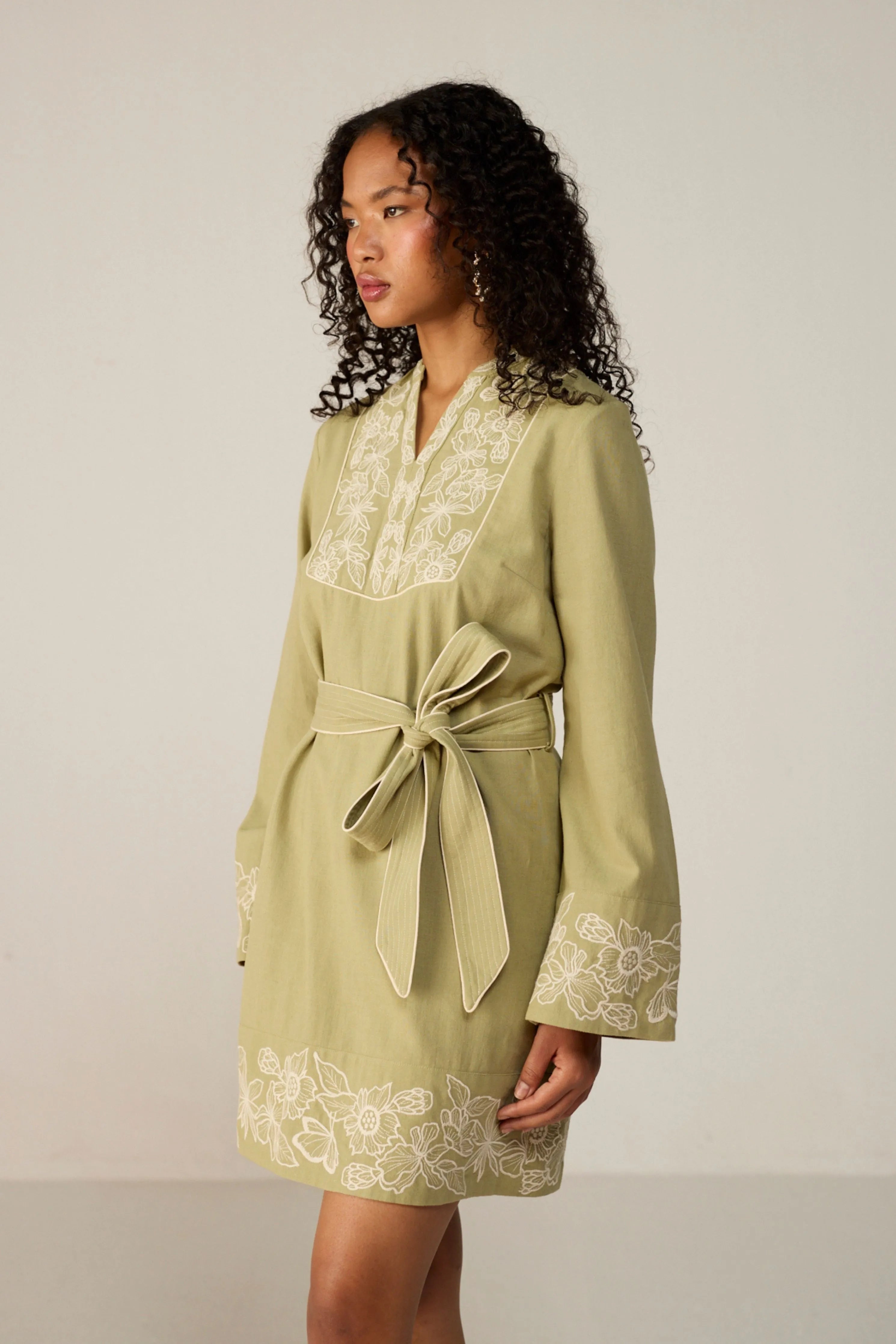 Green Roselle Mini Dress