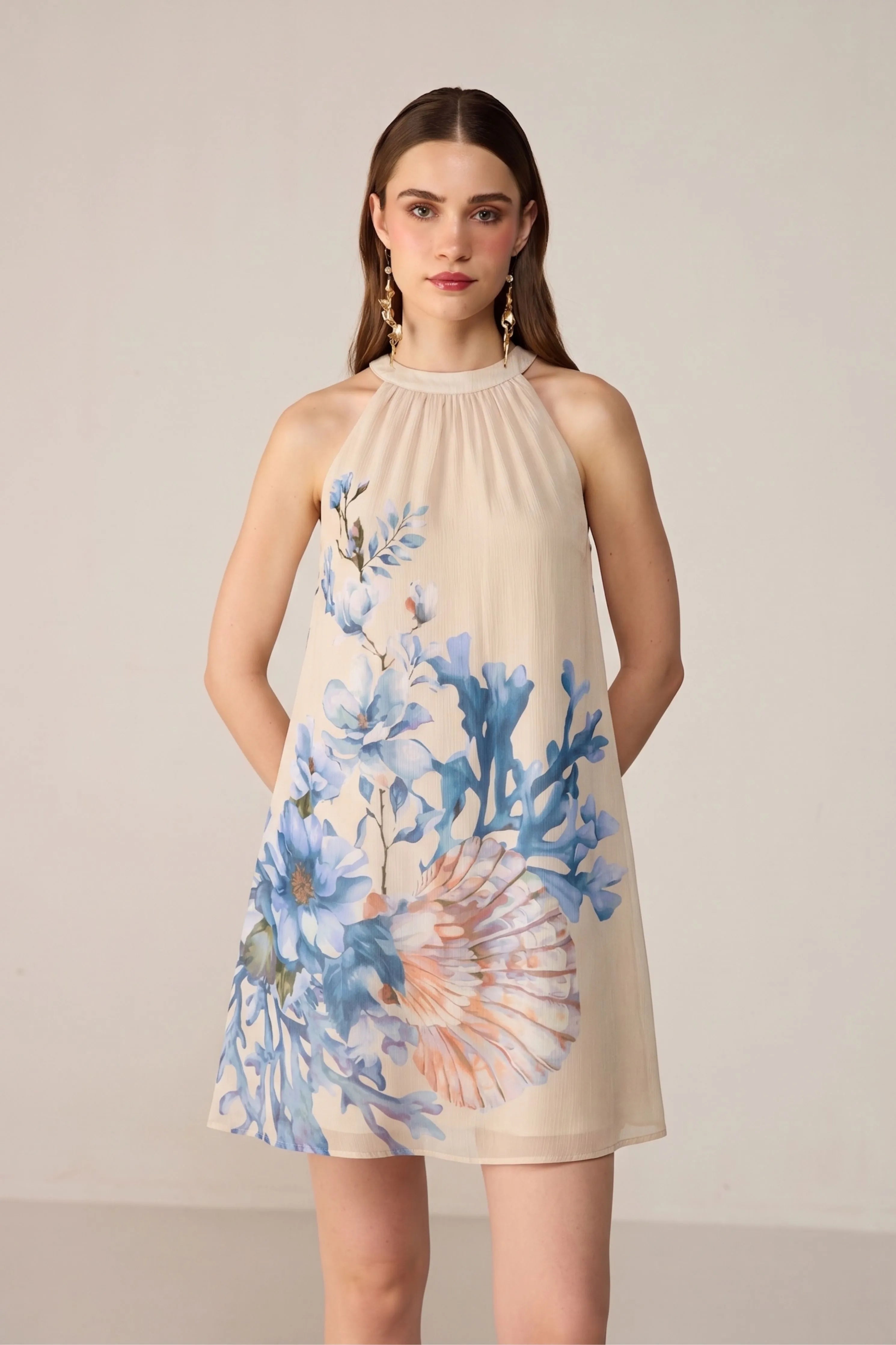 Cream Belli Mini Dress