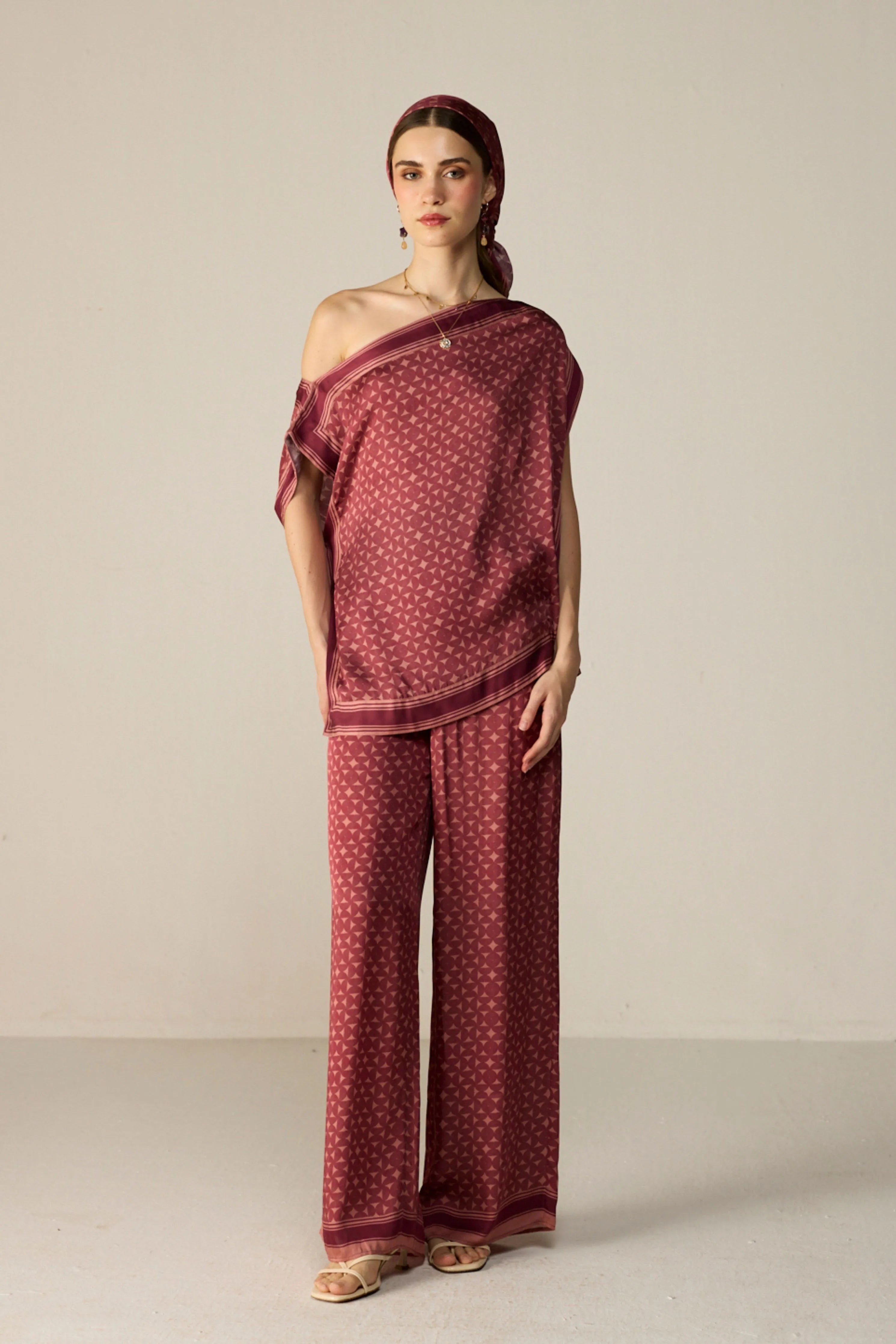 Maroon Freya Top Co-ord Set