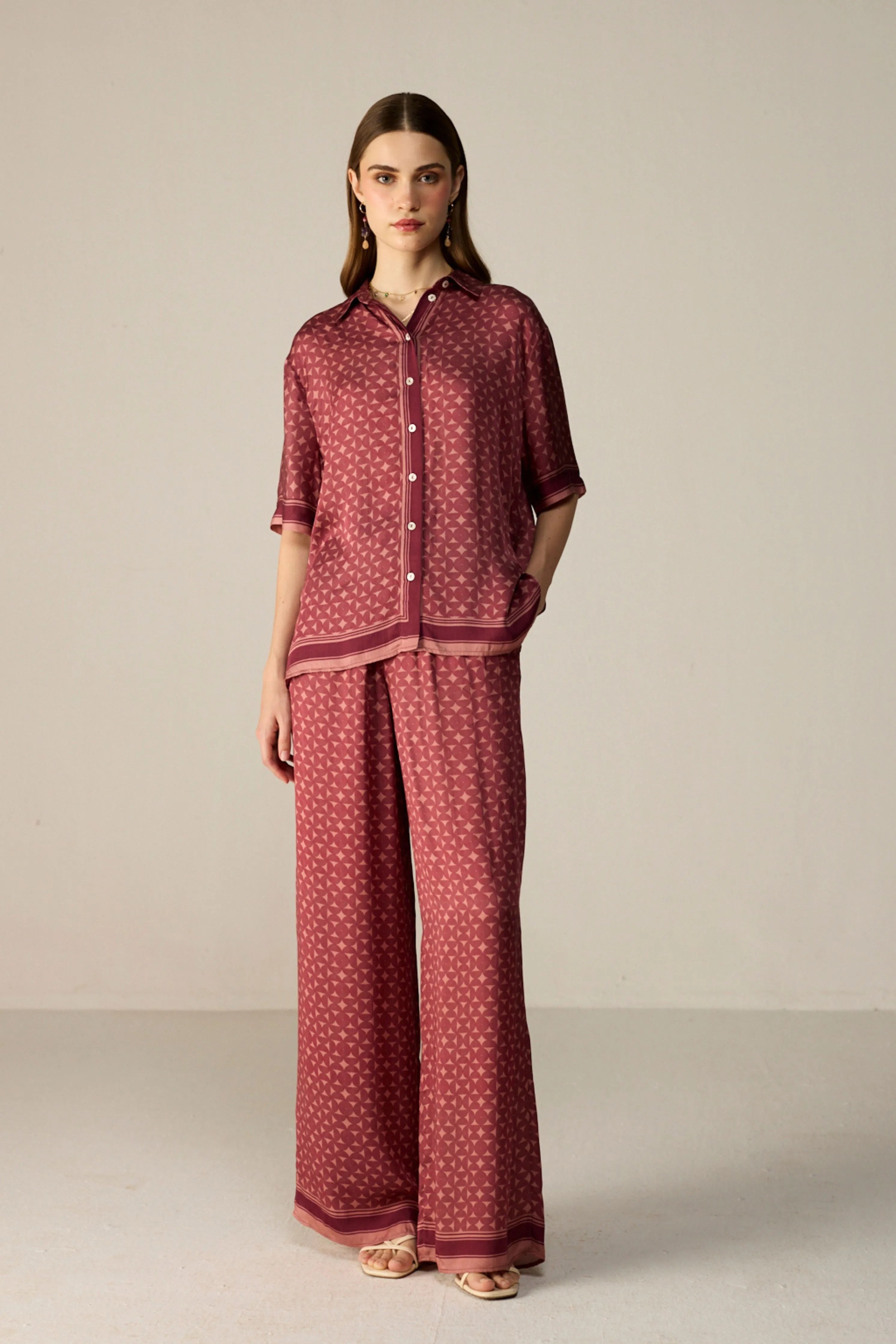 Maroon Noah Shirt Co-ord Set
