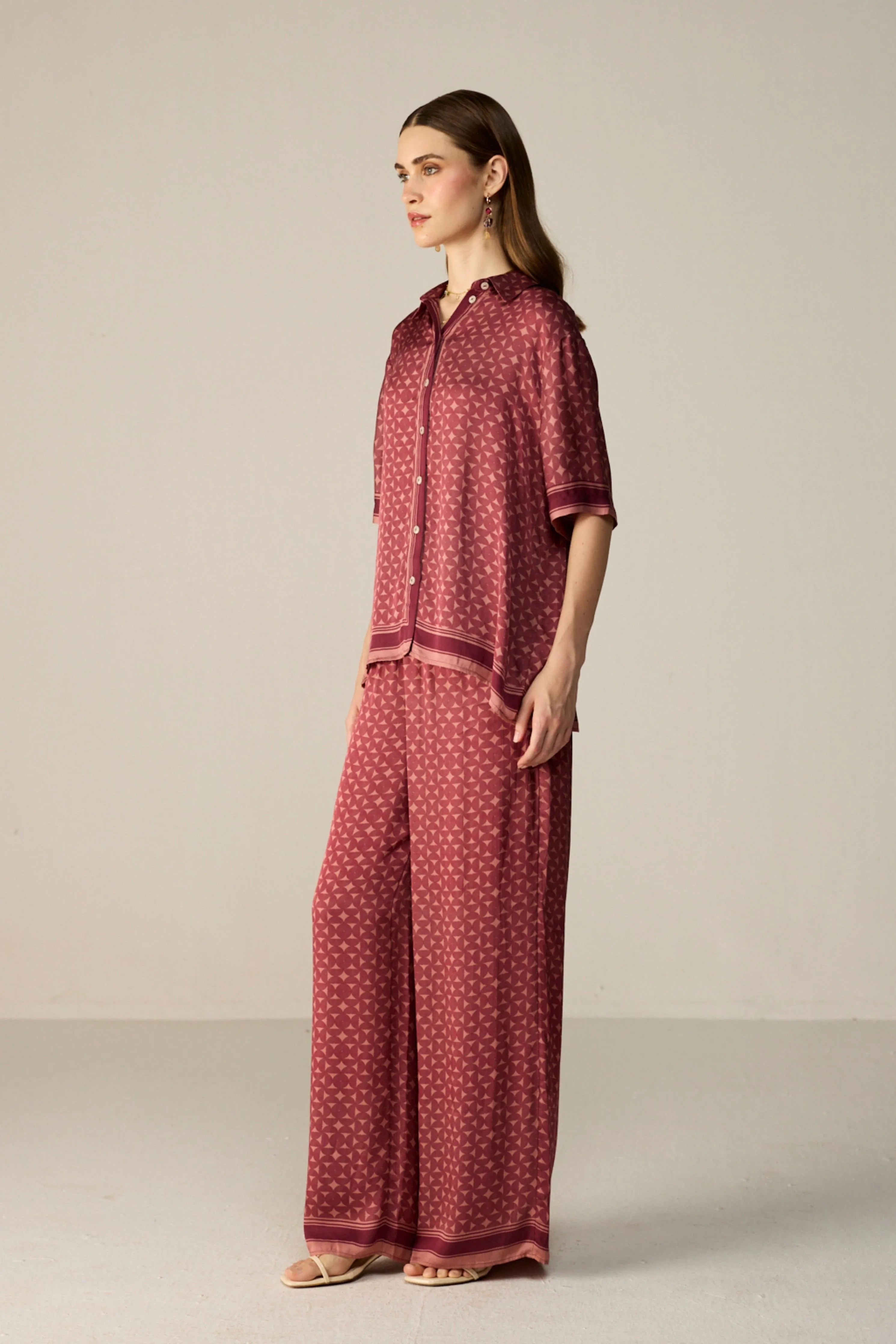 Maroon Noah Shirt Co-ord Set