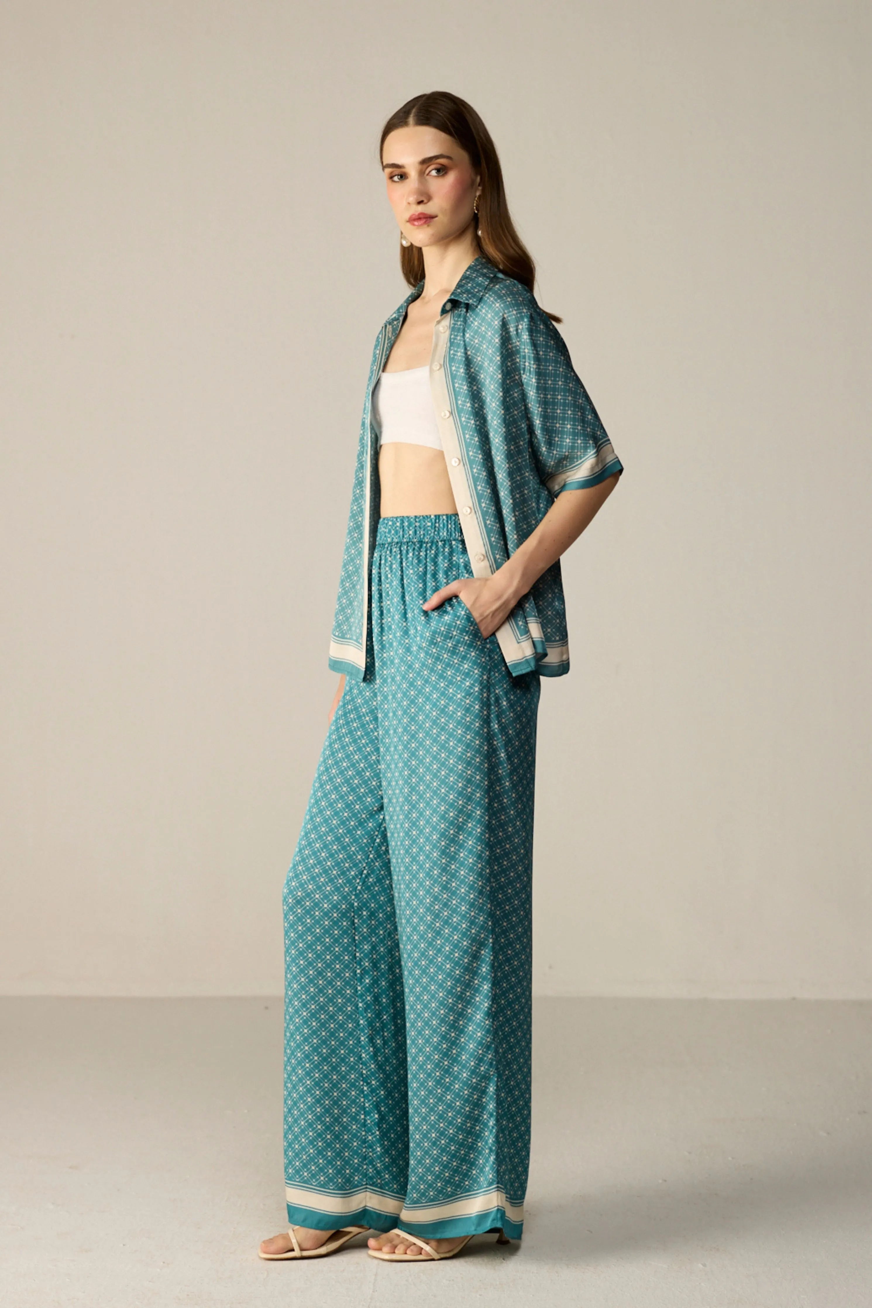 Teal Noah Shirt Co-ord Set