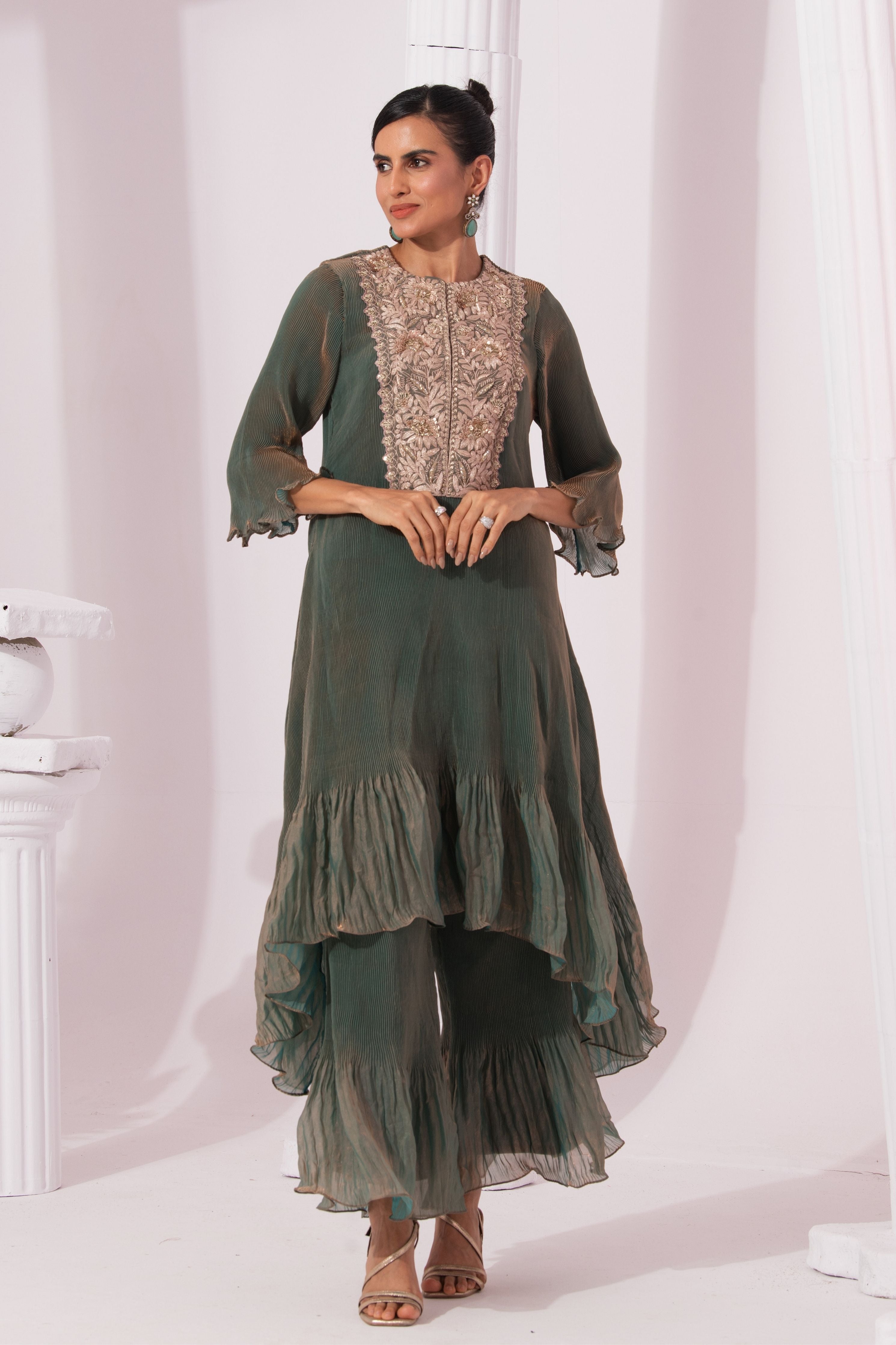 Metalic Moss Green Suit