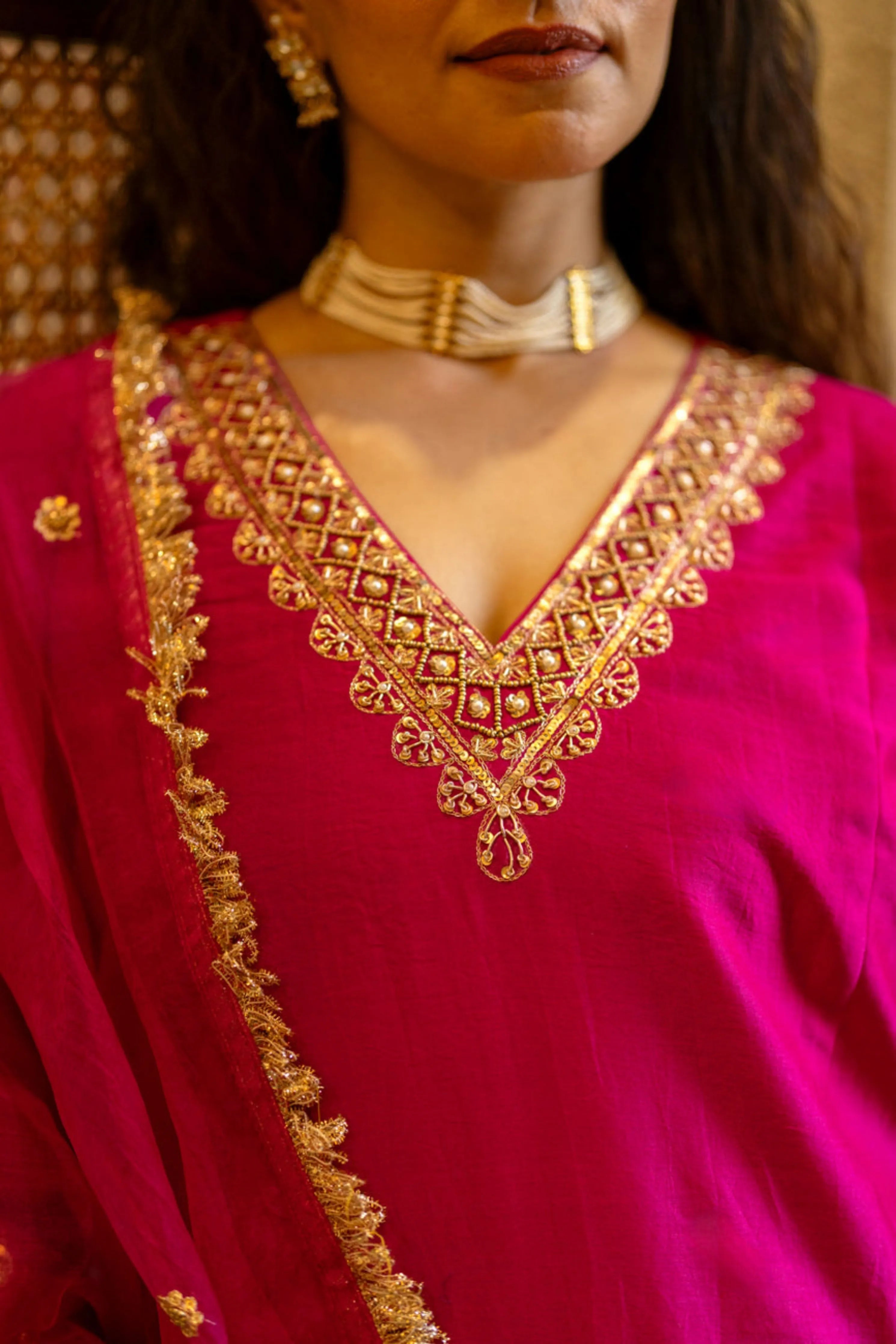 Pink Boota Aari Sharara Set