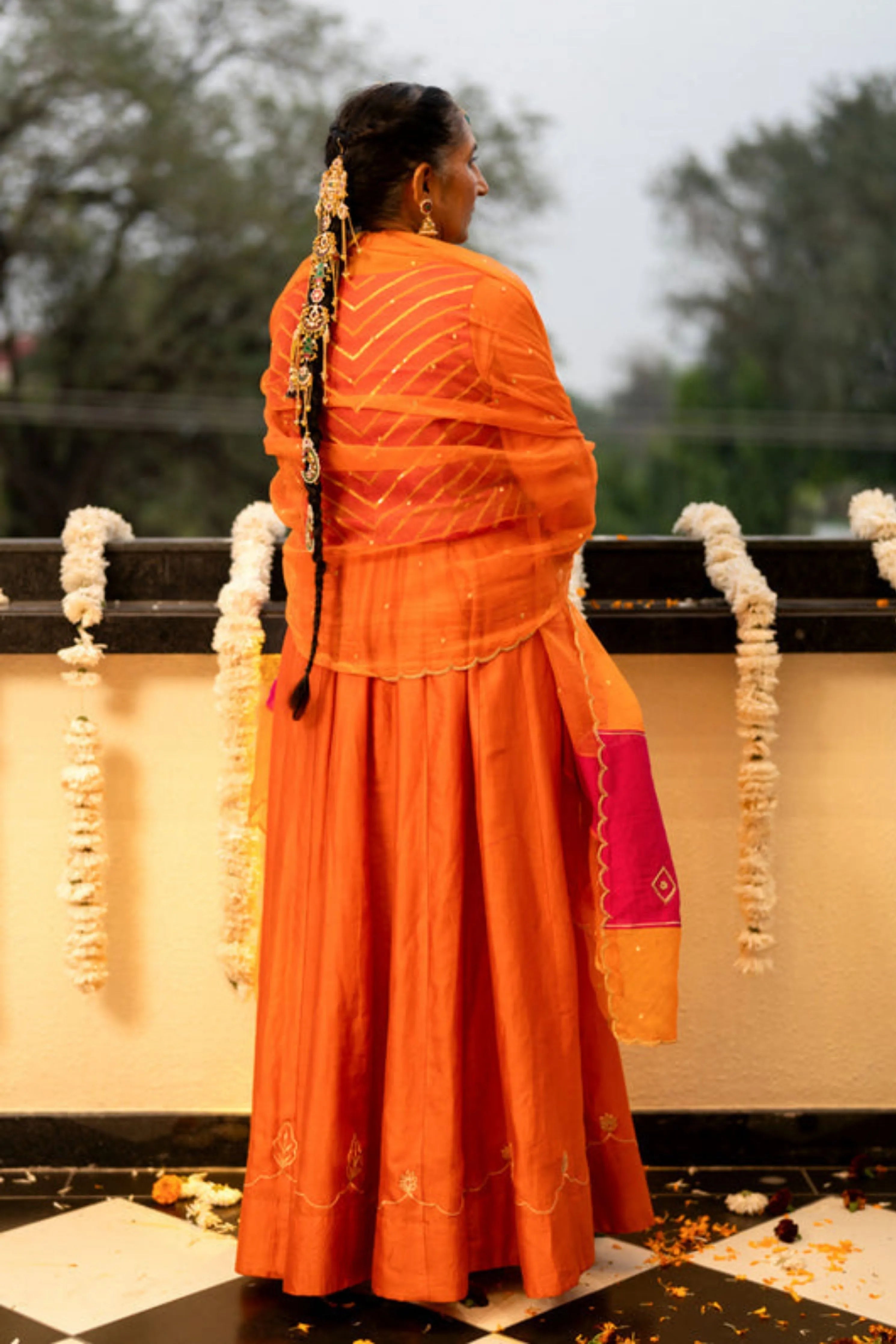 Orange & Pink Anarkali Set
