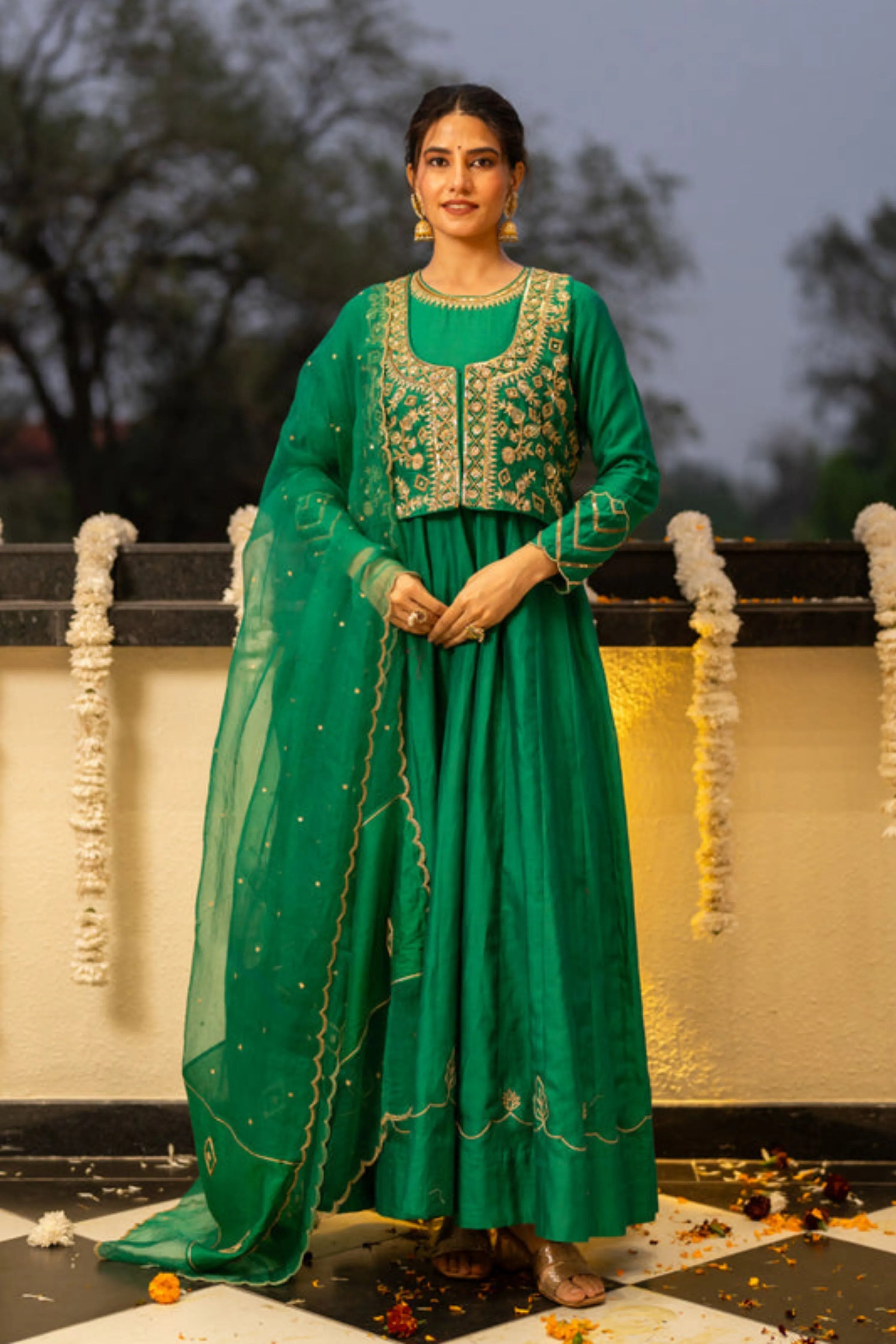 Green Anarkali Set