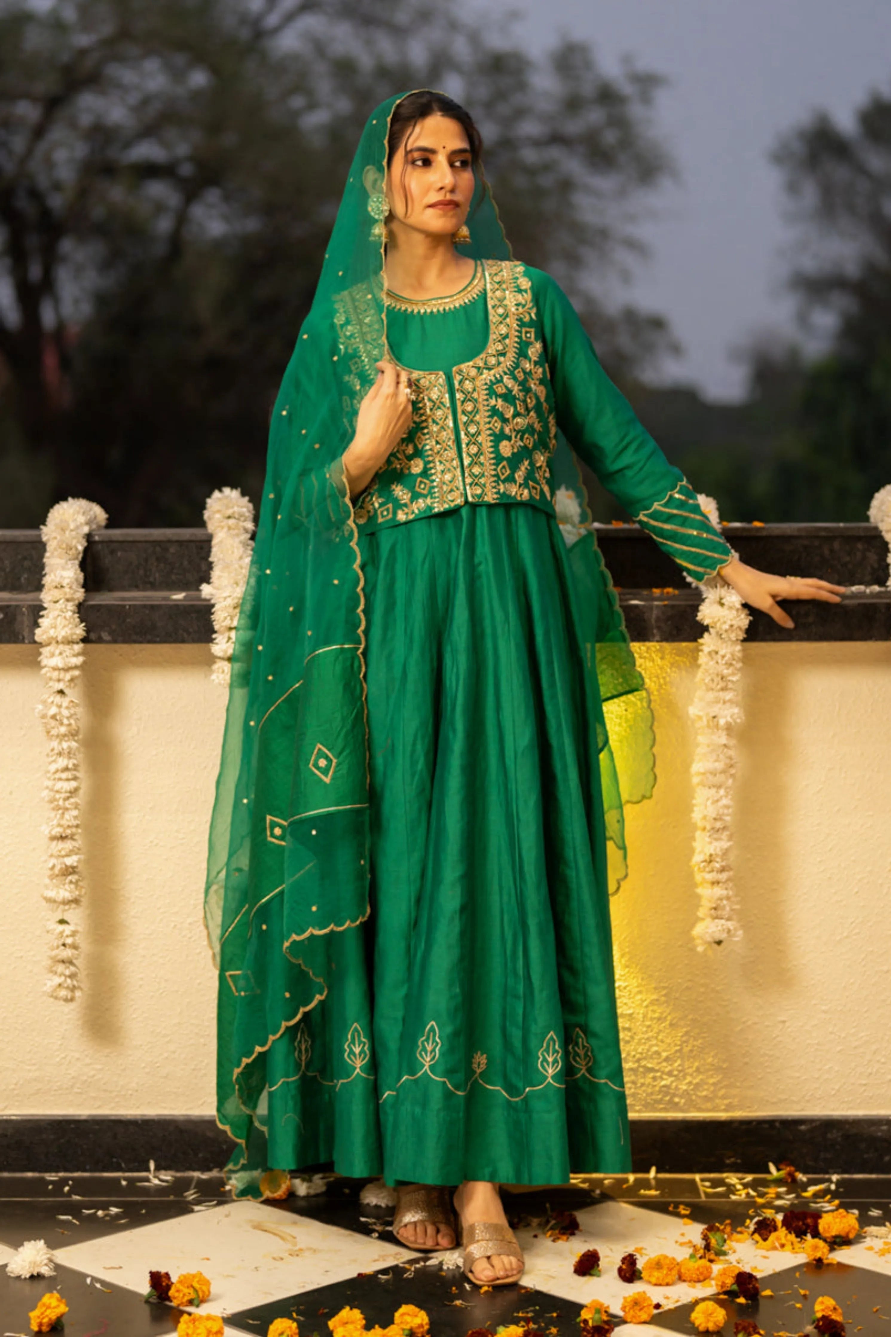 Green Anarkali Set