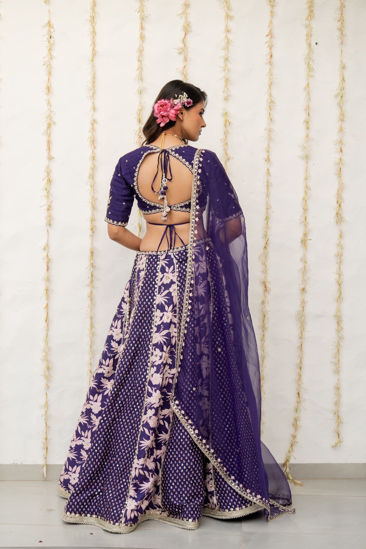 Royal Purple Silk Embroidered Concept Lehenga Set