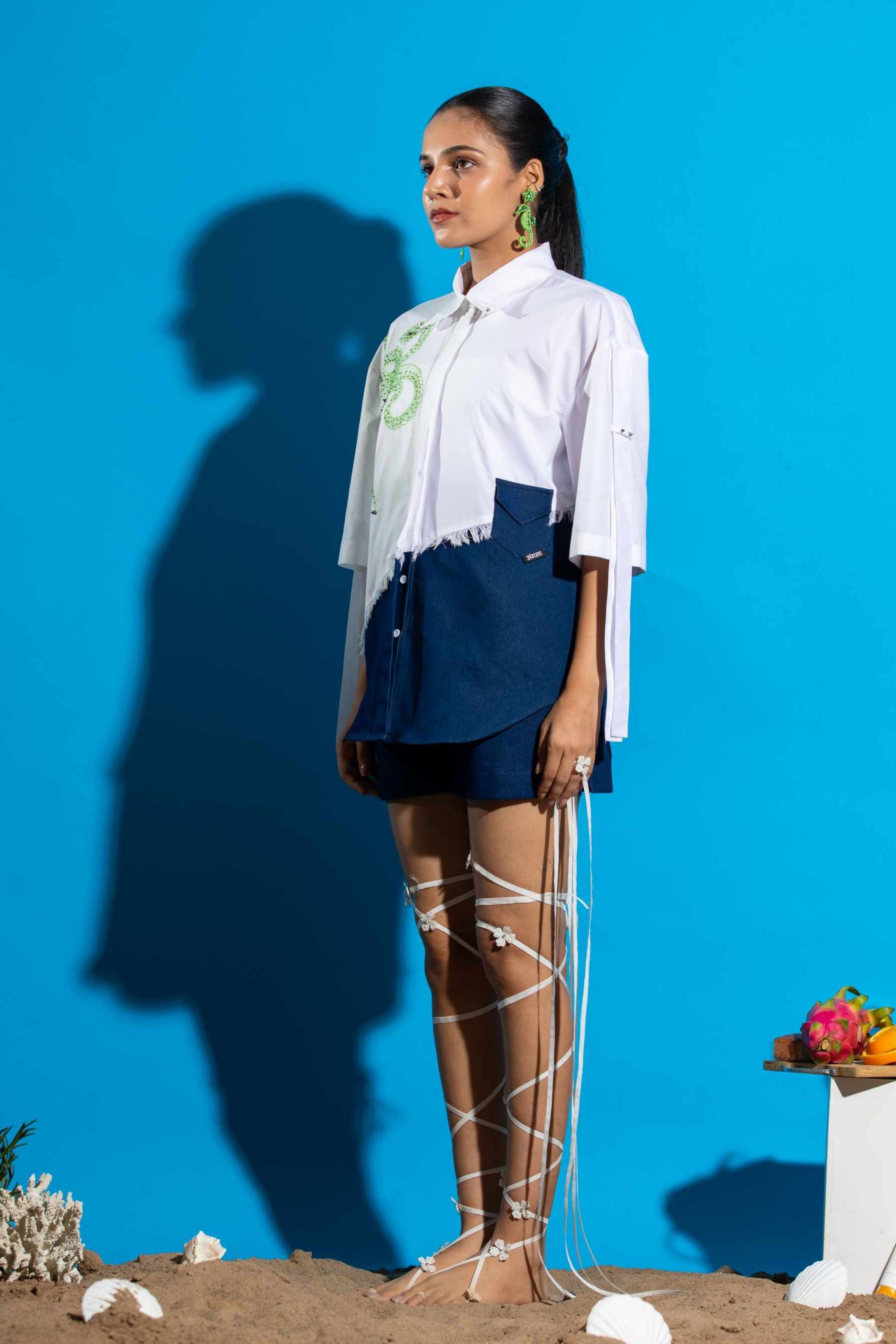 Mimic Shoulder Embellsihed Shirt