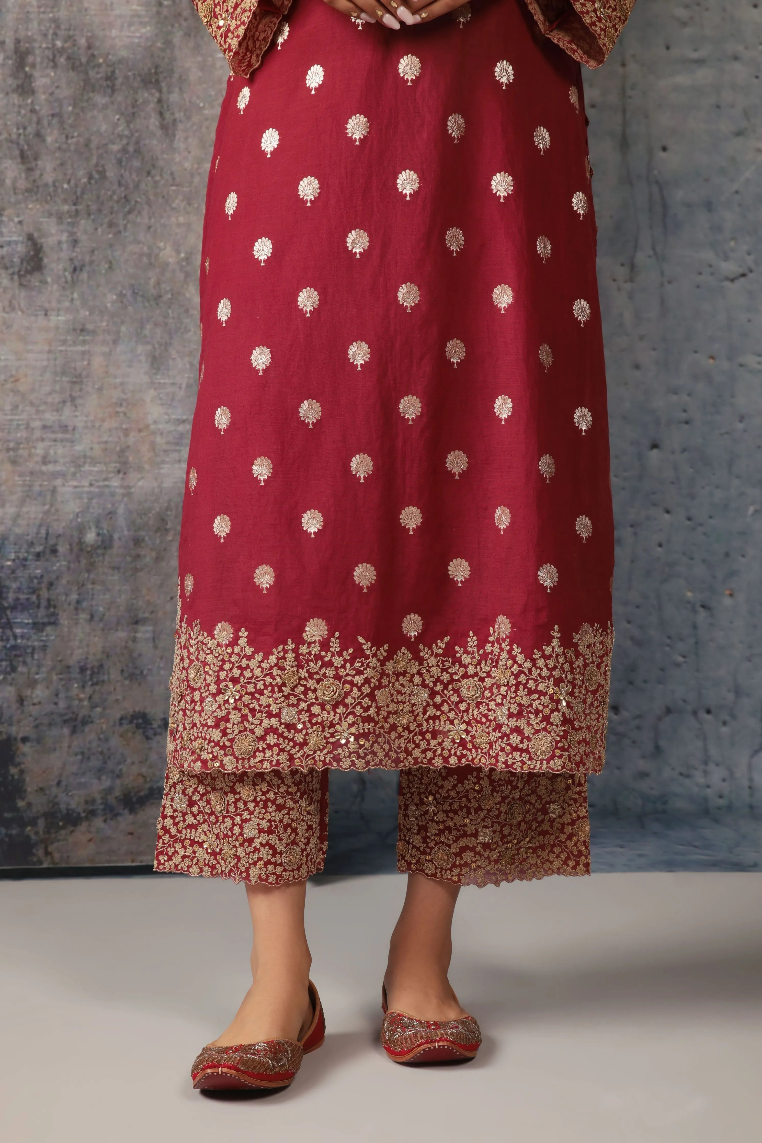 Mehrang Maroon Farshi Kurta Set