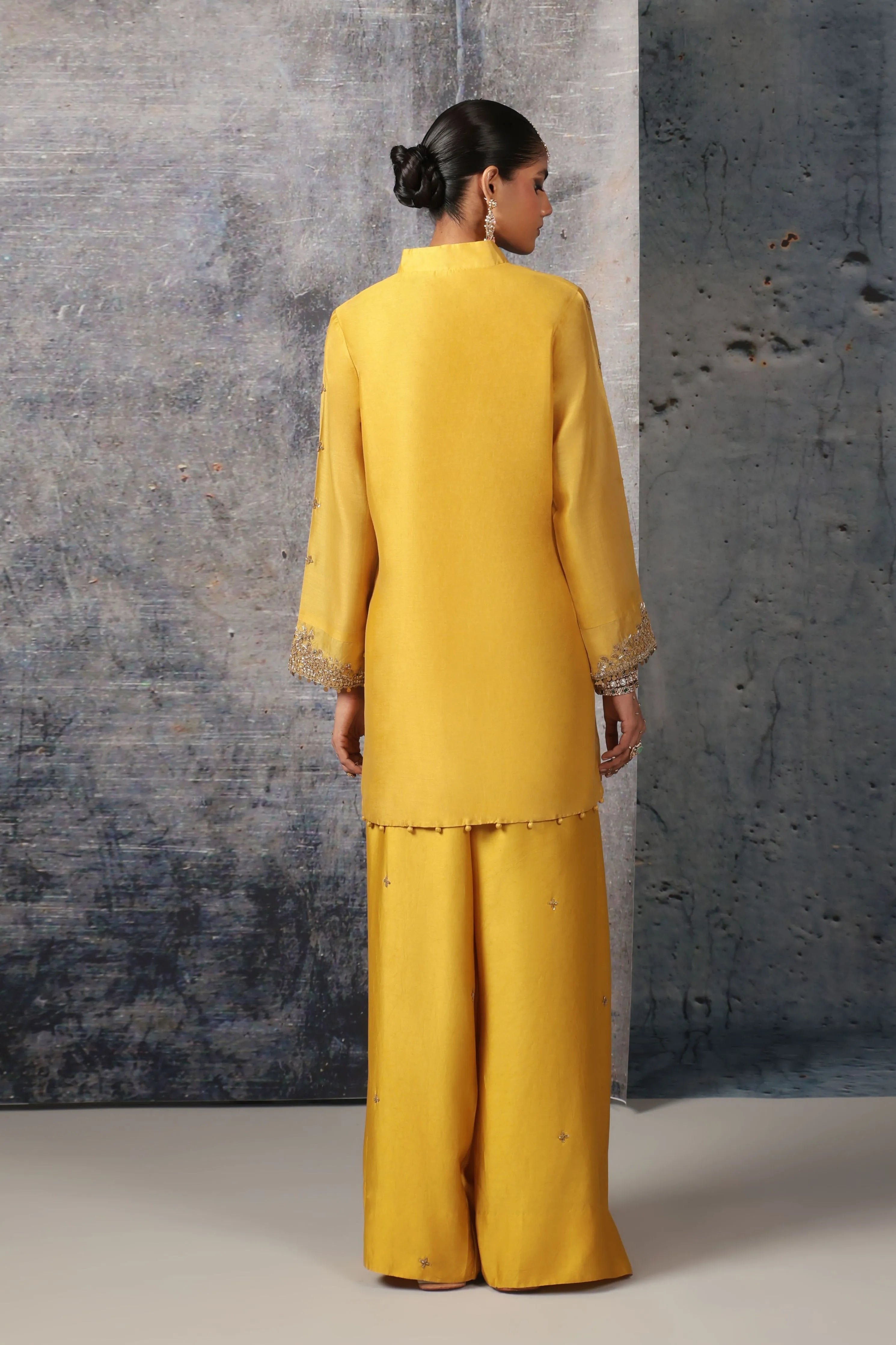 Mehrang Yellow Short Buti Kurta Set