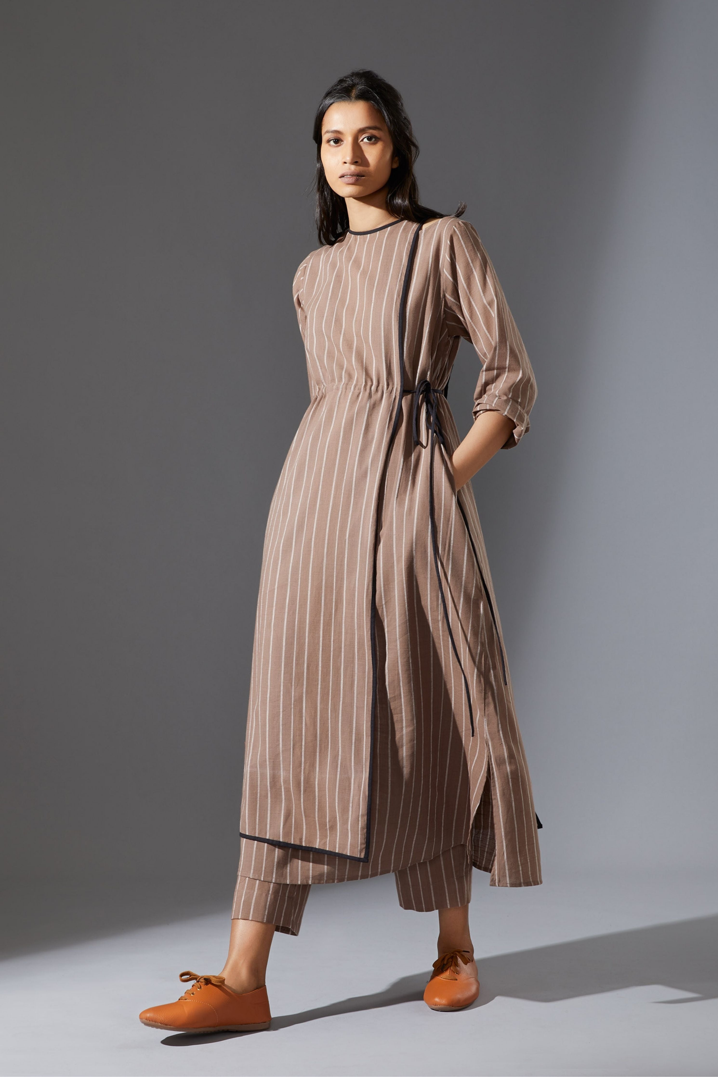 Mati Beige Overlap Tunic
