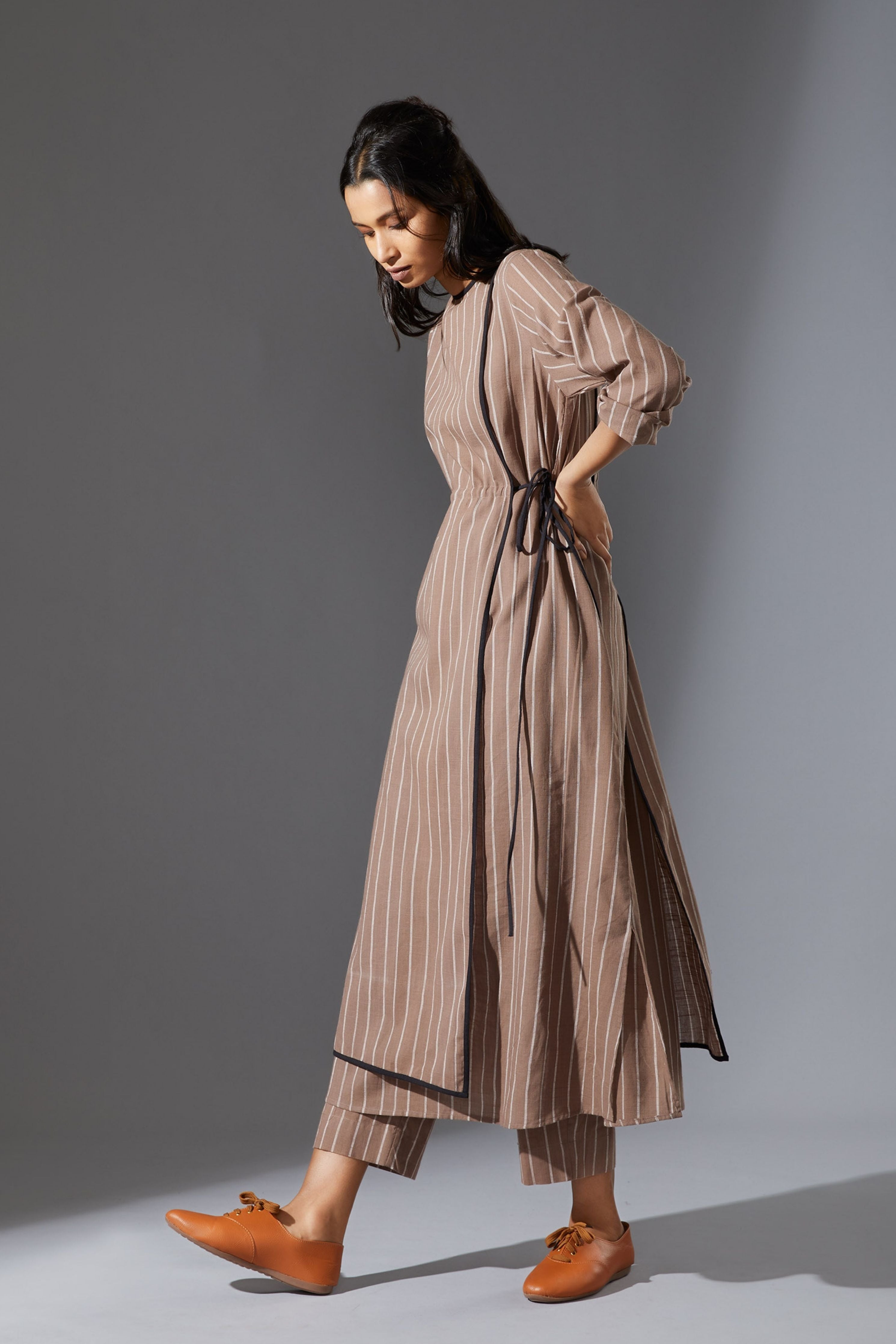 Mati Beige Overlap Tunic
