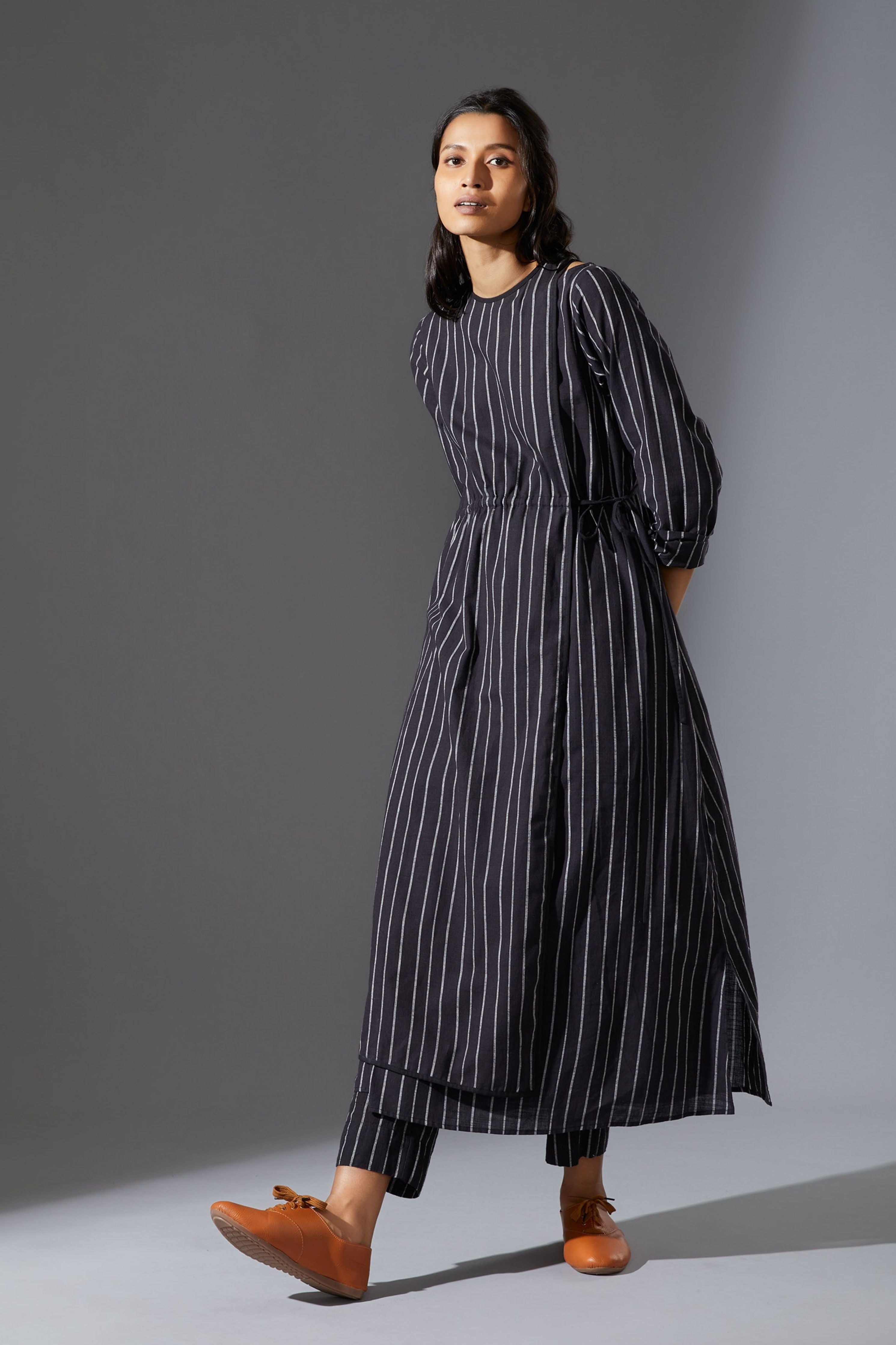 Mati Black Overlap Tunic