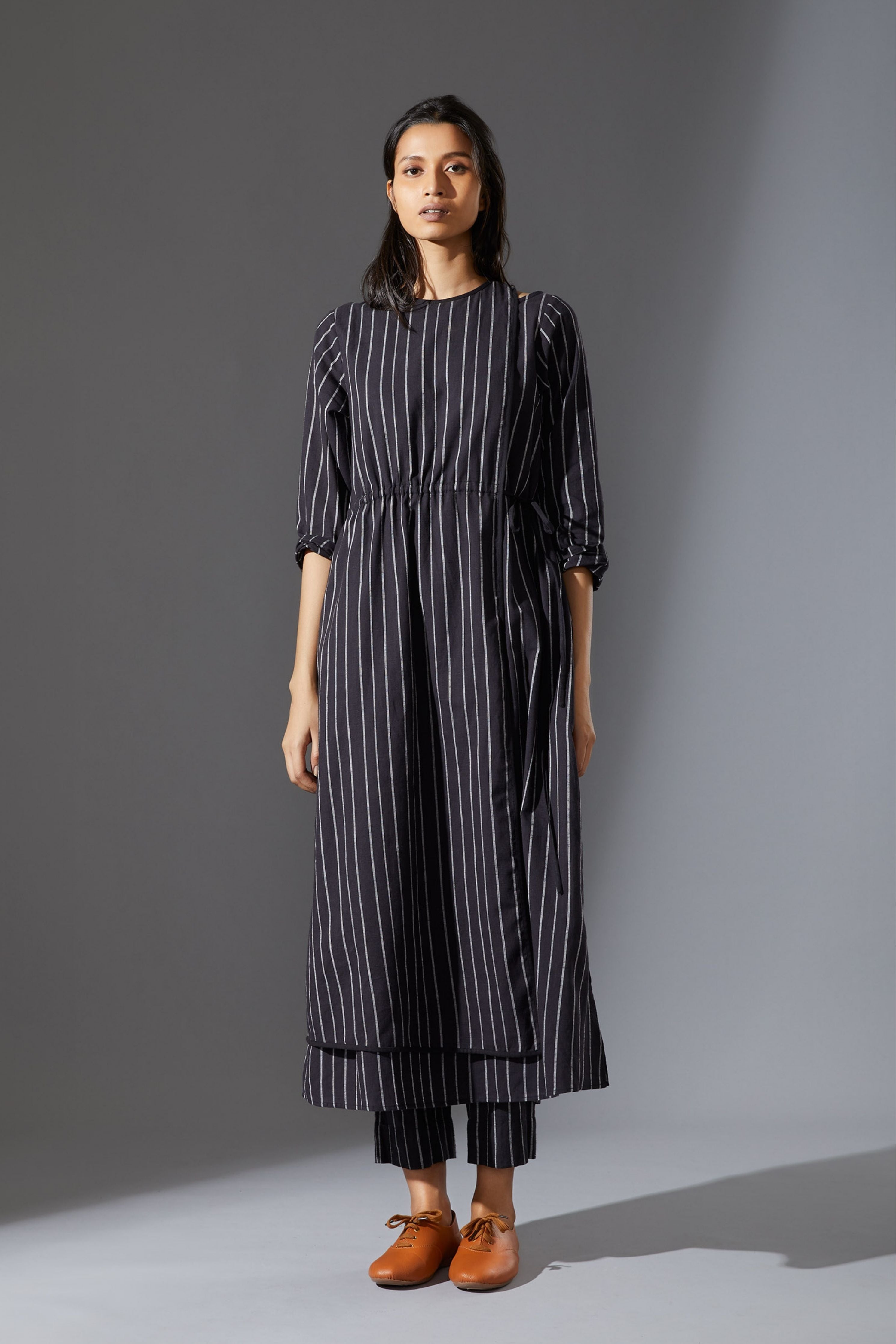 Mati Black Overlap Tunic