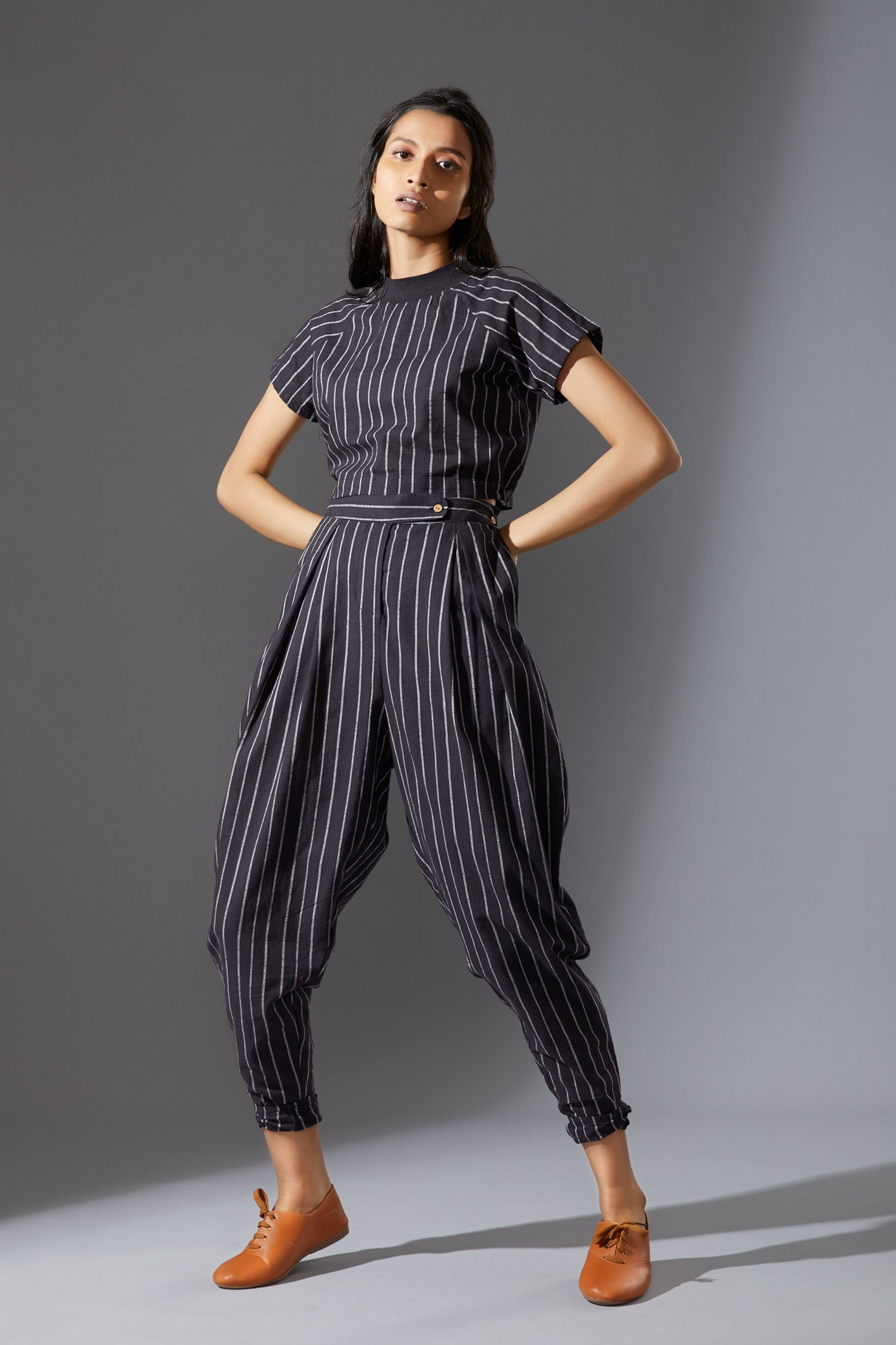 Mati New Aboli Black & White Striped Pants